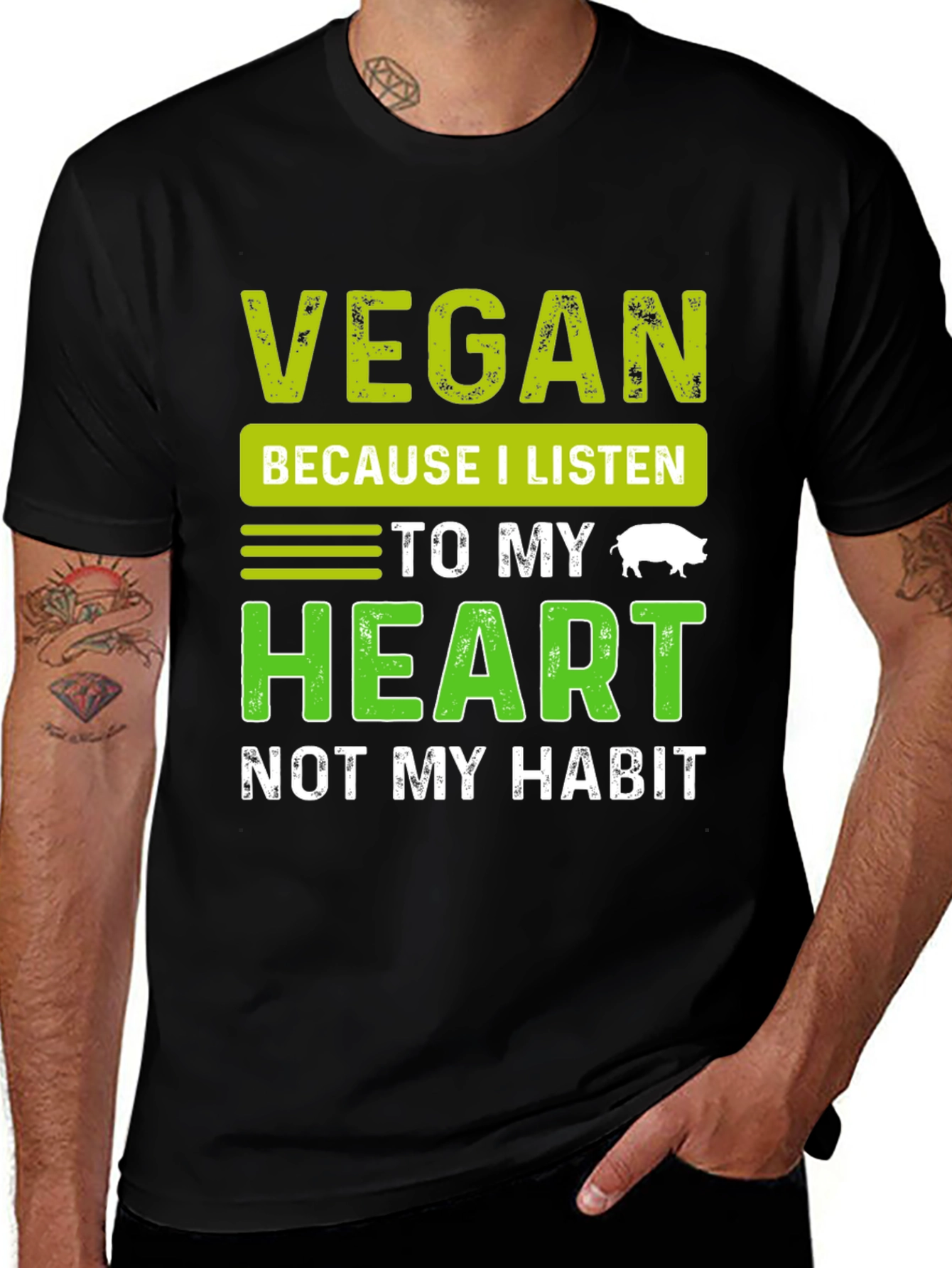 Variant 12 of Vegan T-Shirt - Listen to Your Heart