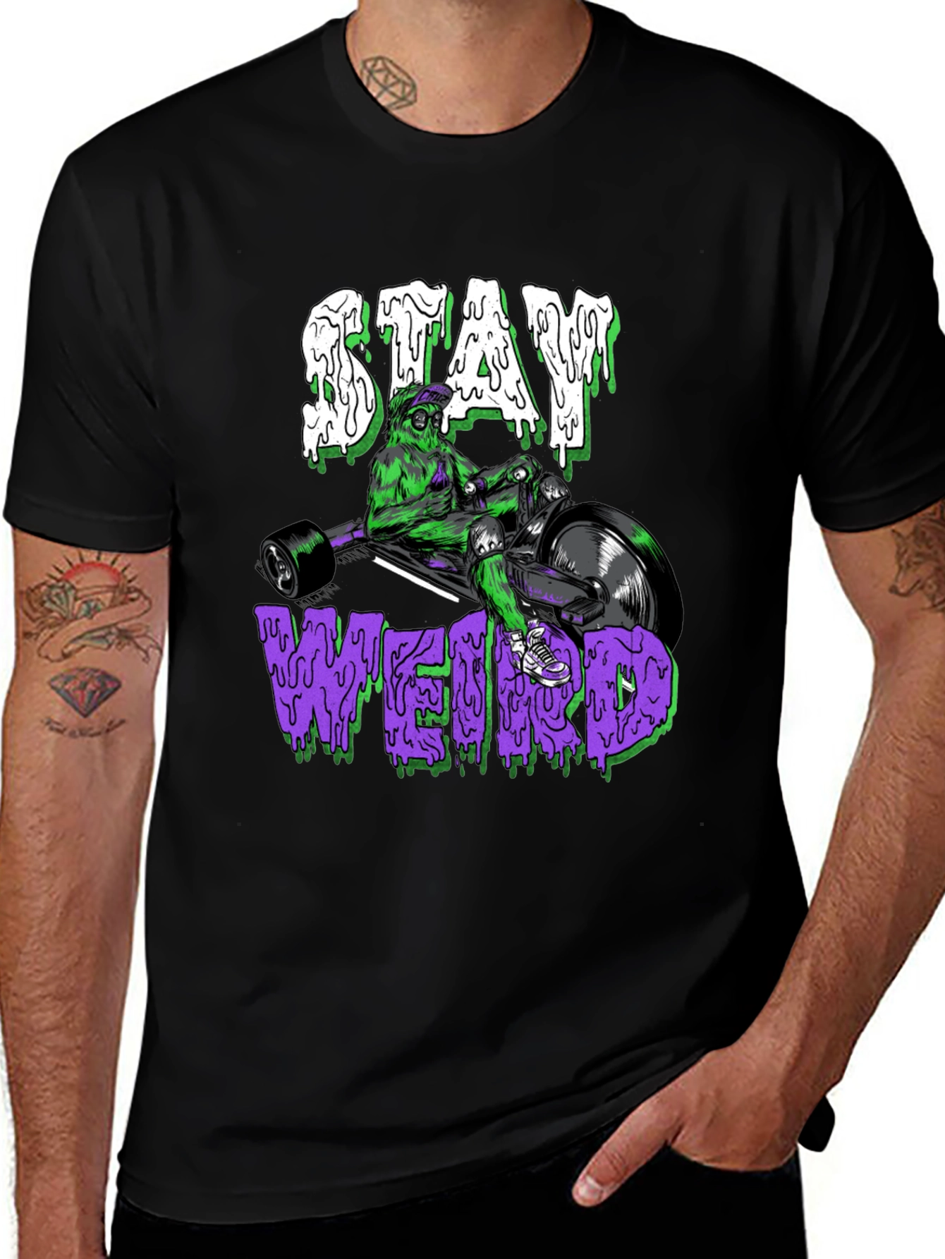 Variant 7 of Stay Weird Graphic Tee - Unique Trike Design