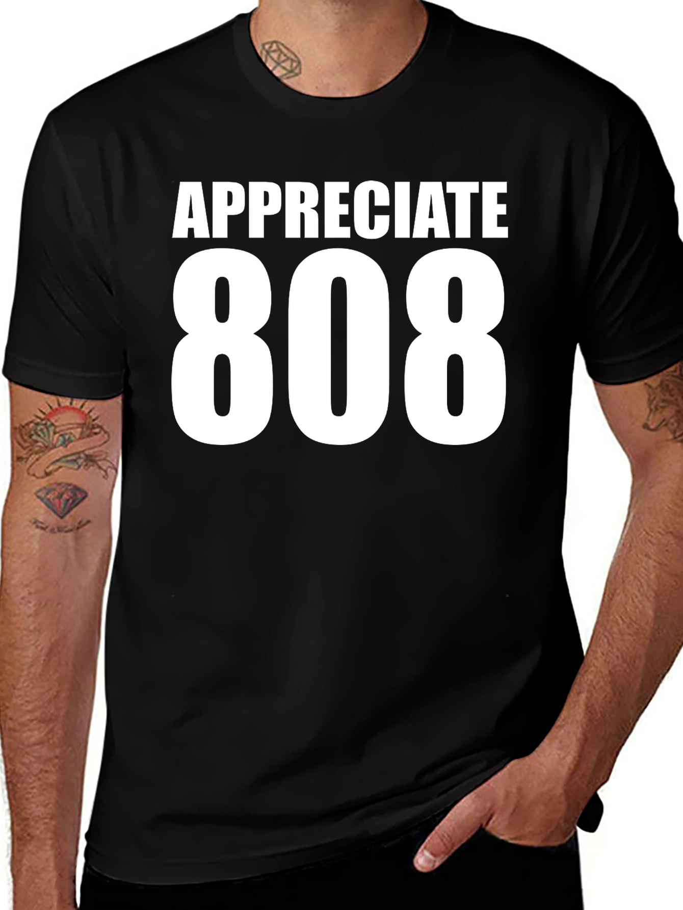 Appreciate 808 Graphic T-Shirt - Black