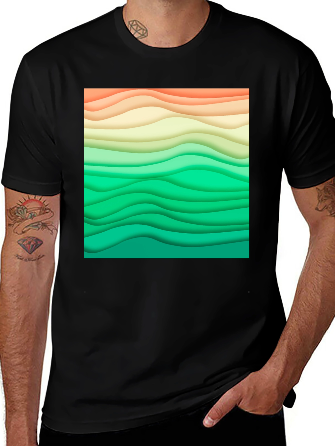 Variant 30 of Abstract Wavy Layers Graphic T-Shirt