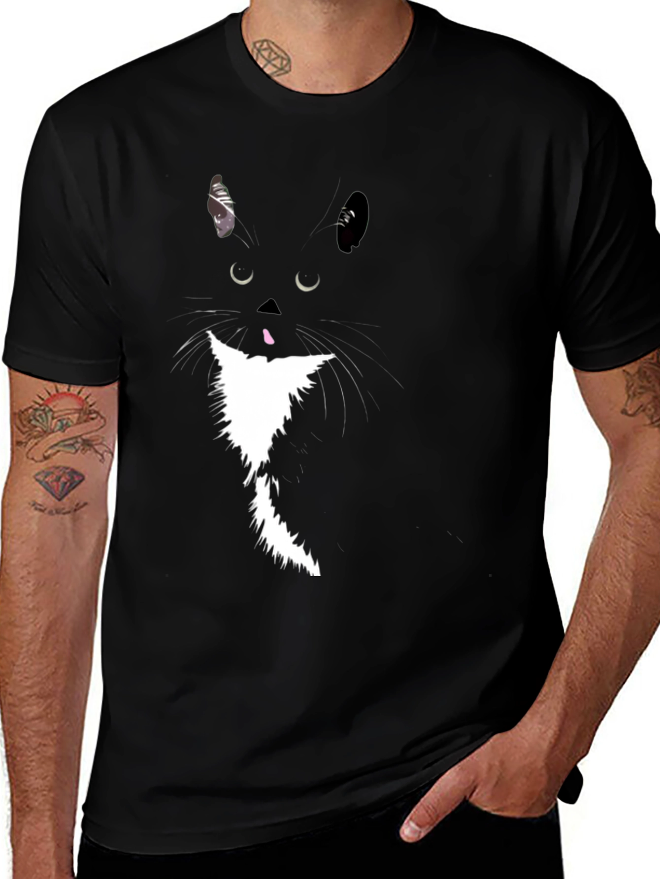 Variant 15 of Black Cat Graphic T-Shirt - Quirky & Stylish Tee