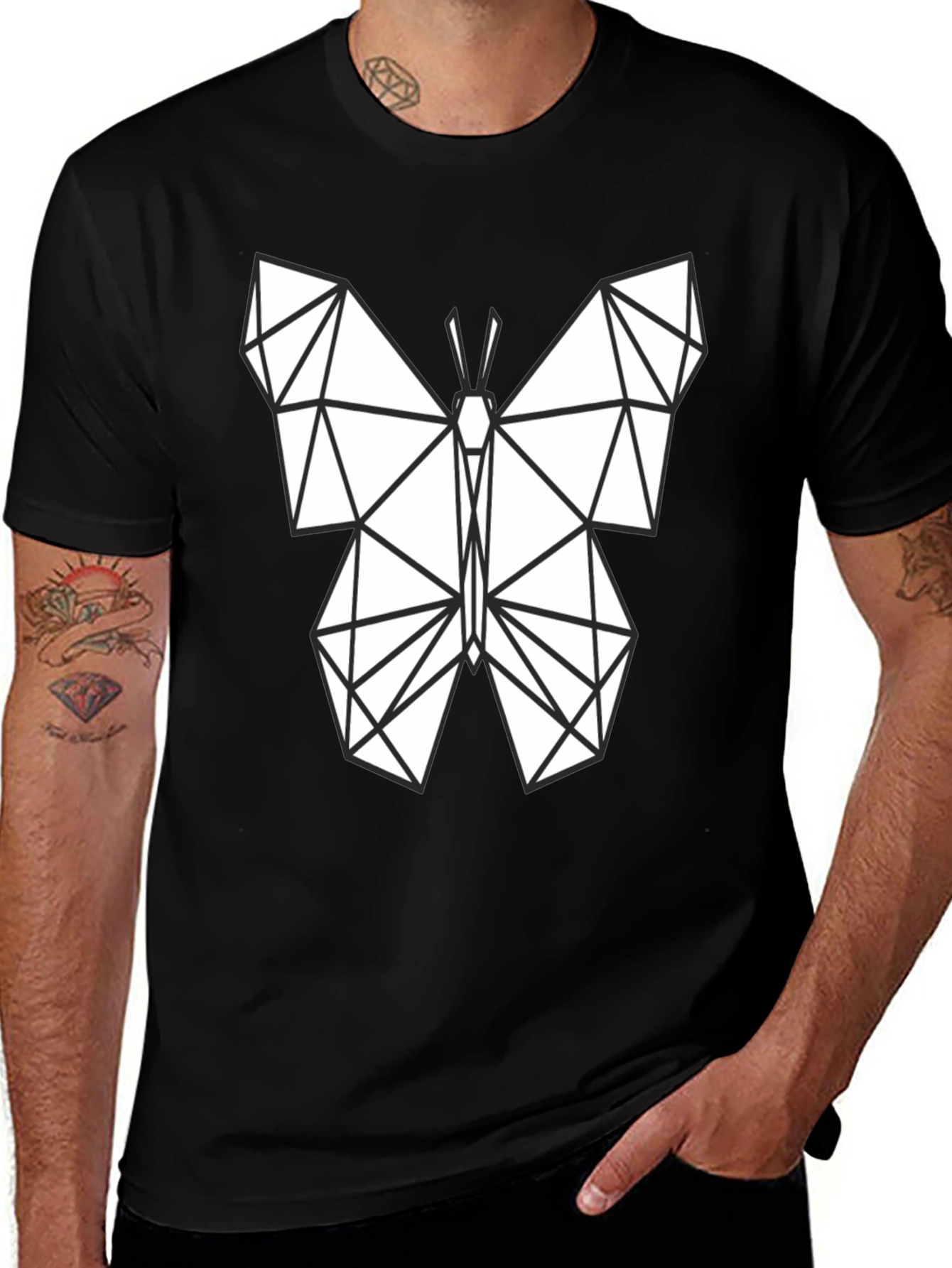 Variant 12 of Geometric Butterfly T-Shirt - Modern Graphic Tee