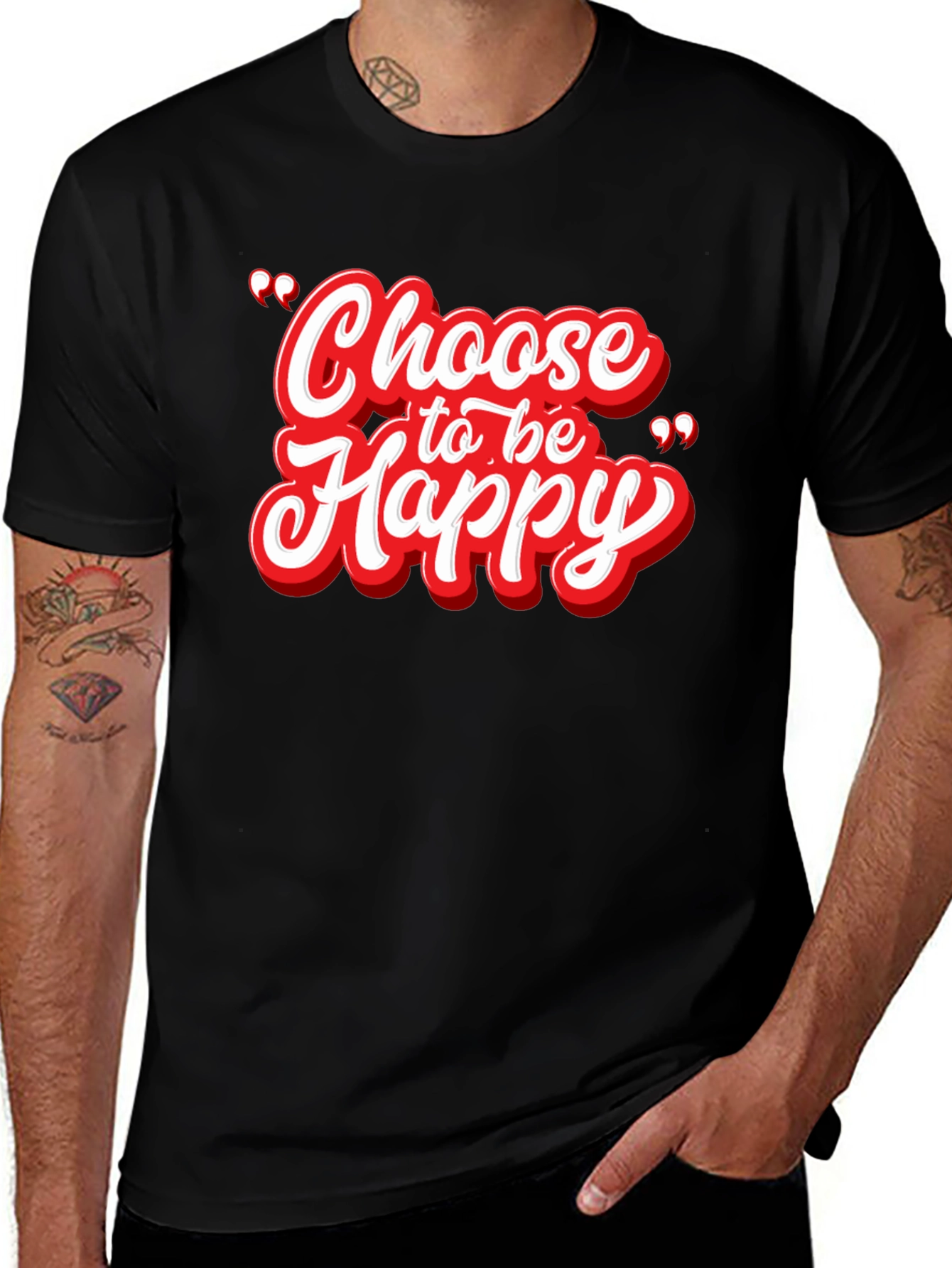 Variant 28 of Choose to be Happy Graphic Tee - Black