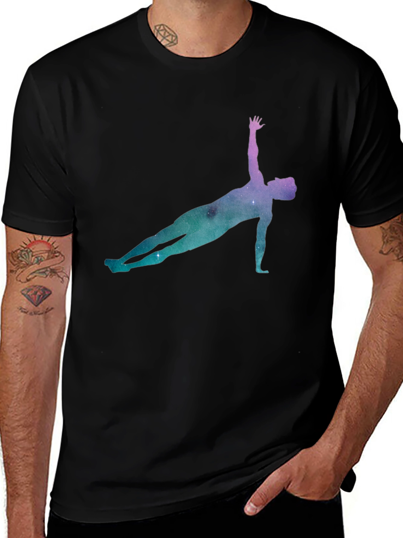 Variant 6 of Cosmic Yoga Pose Black Tee