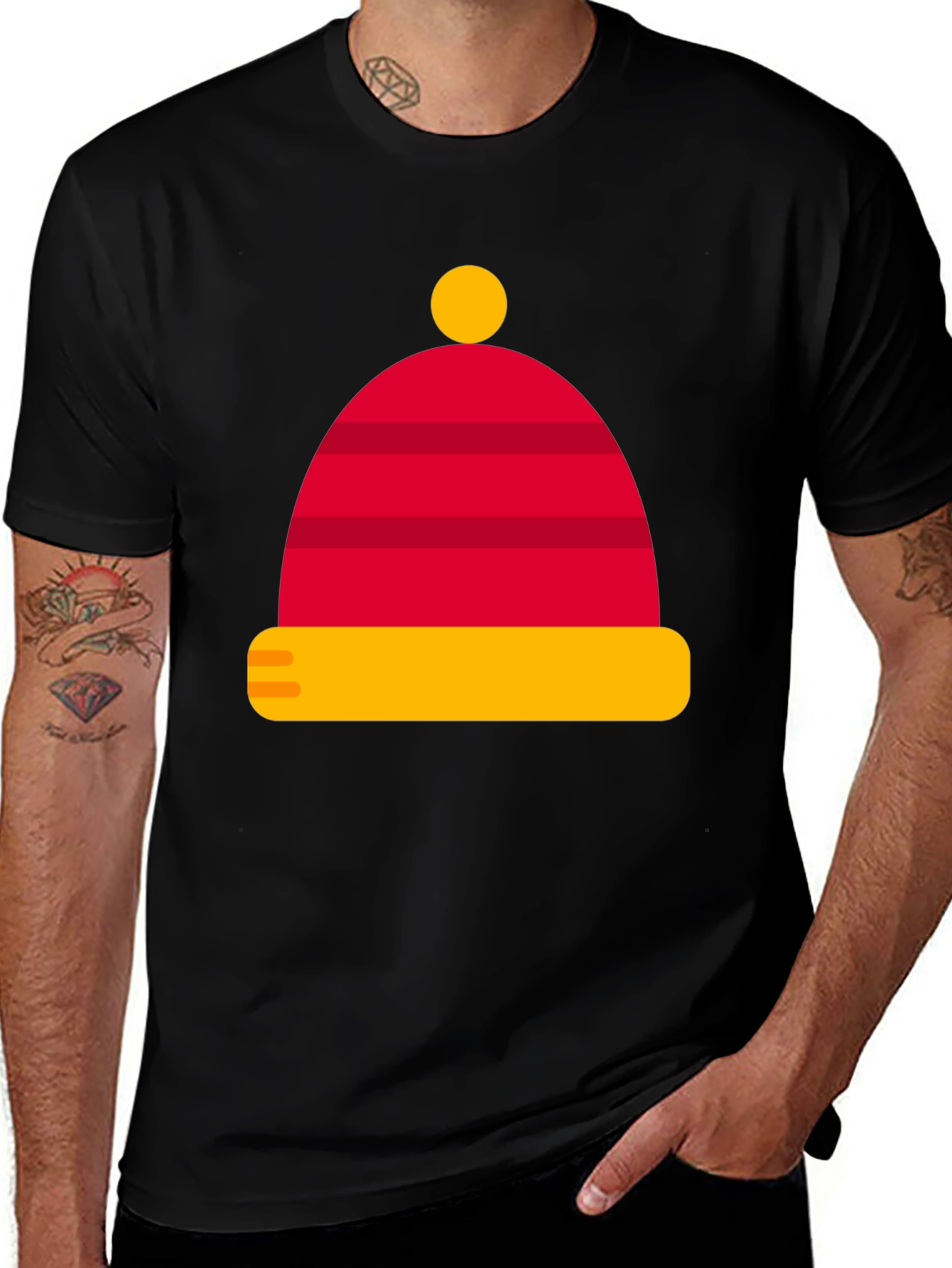Variant 11 of Festive Hat Graphic Tee - Soft Cotton Blend