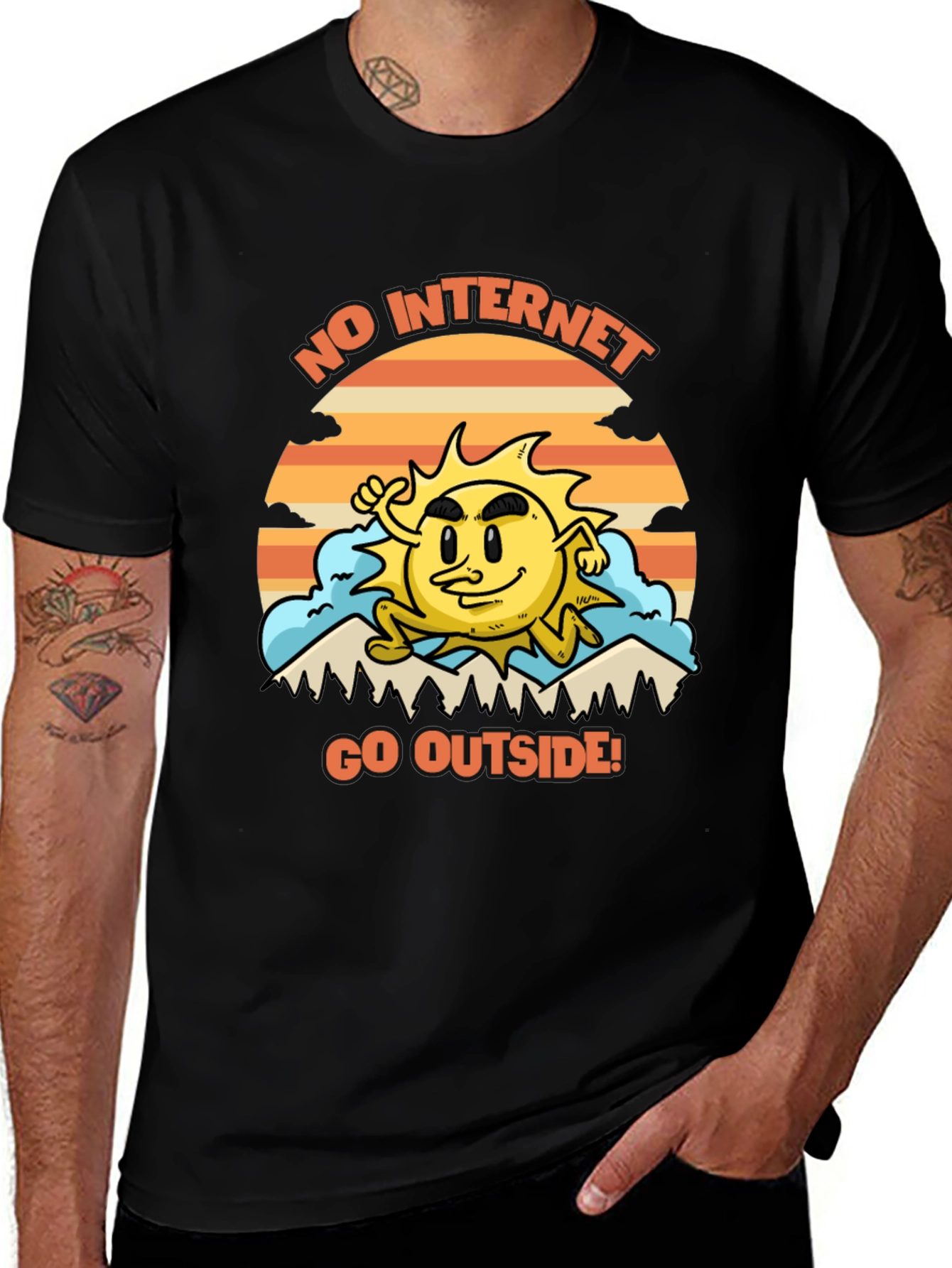 Variant 3 of No Internet Go Outside T-Shirt - Fun Graphic Tee