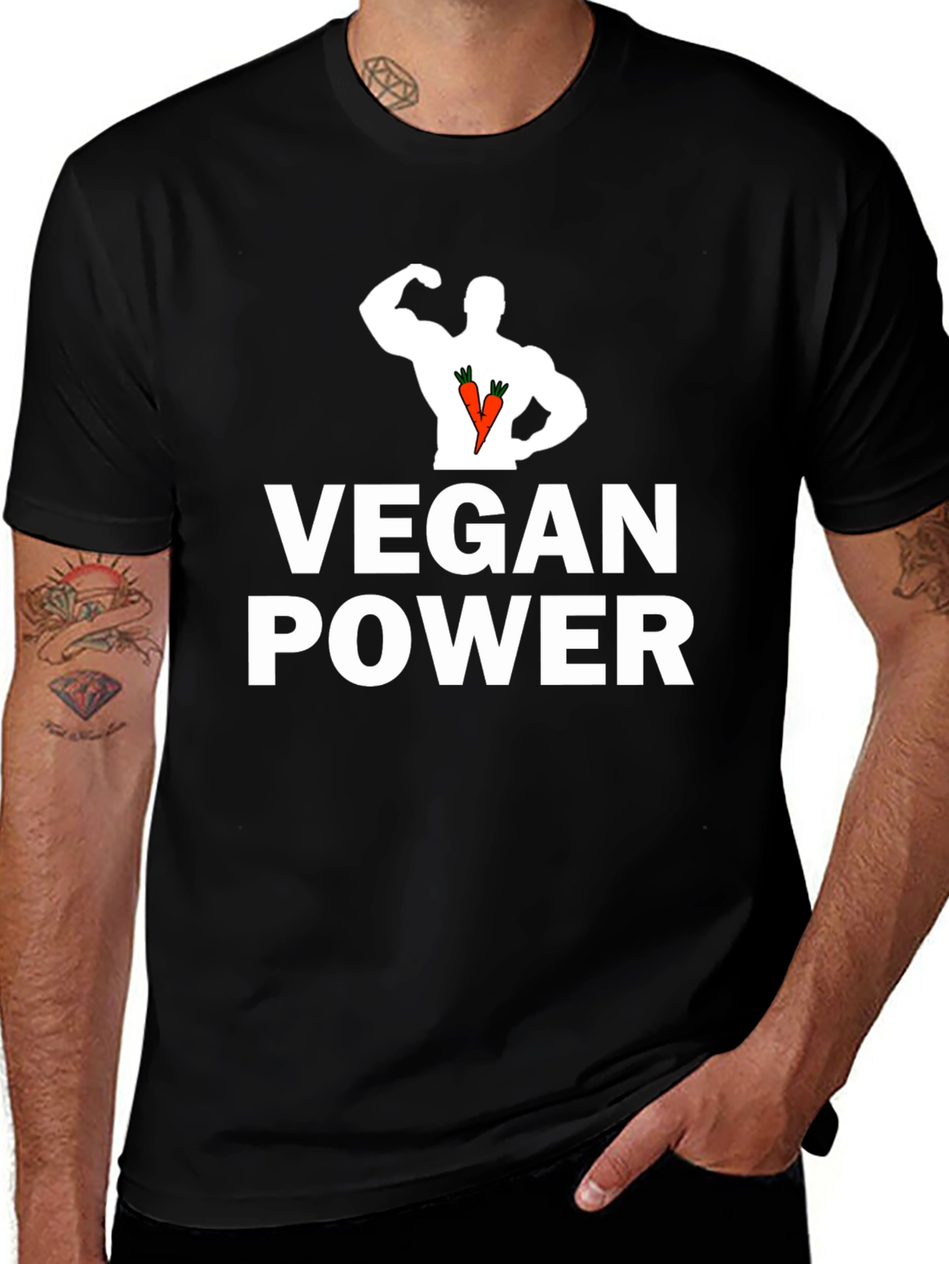 Variant 6 of Vegan Power T-Shirt - Strong & Healthy Lifestyle Tee