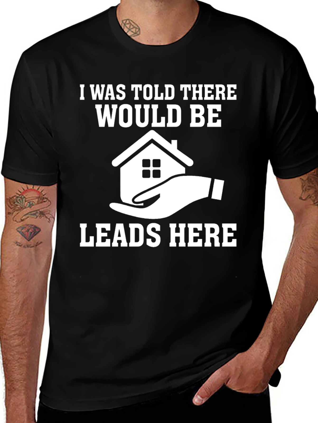 Black Real Estate Leads T-Shirt - Funny Realtor Gift main image