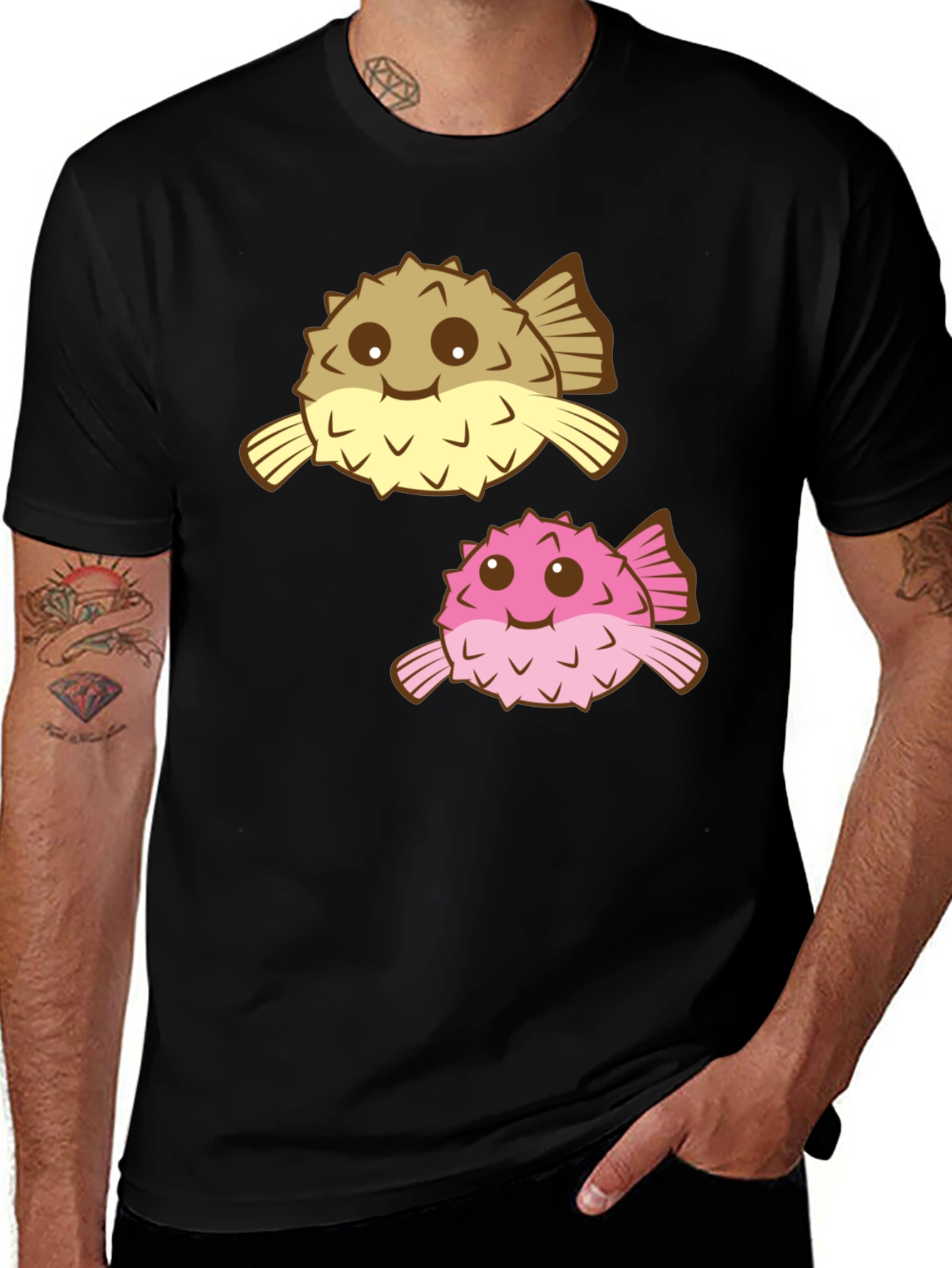 Variant 13 of Puffer Fish Graphic Tee - Fun & Unique Design