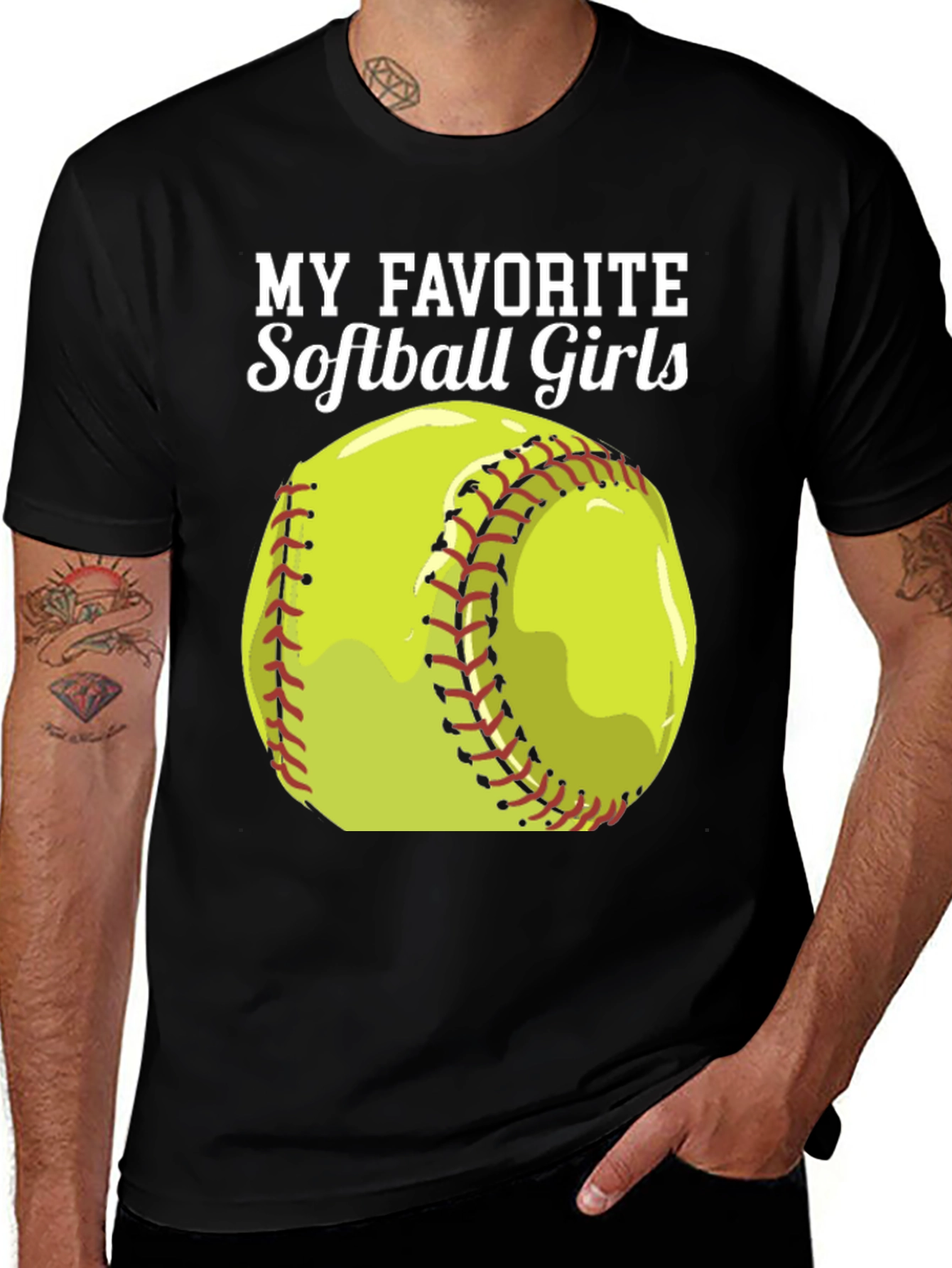 Variant 5 of Softball Girls T-Shirt - Black