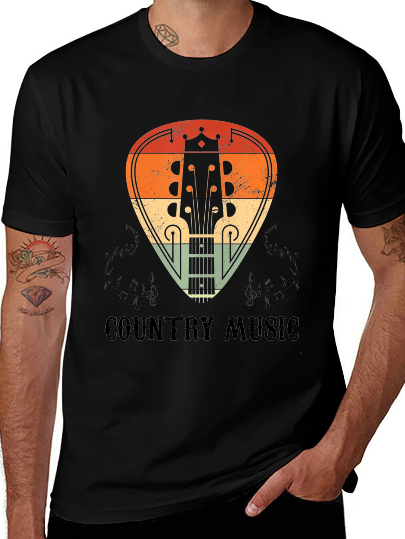 Variant 4 of Country Music Guitar Pick Graphic Tee