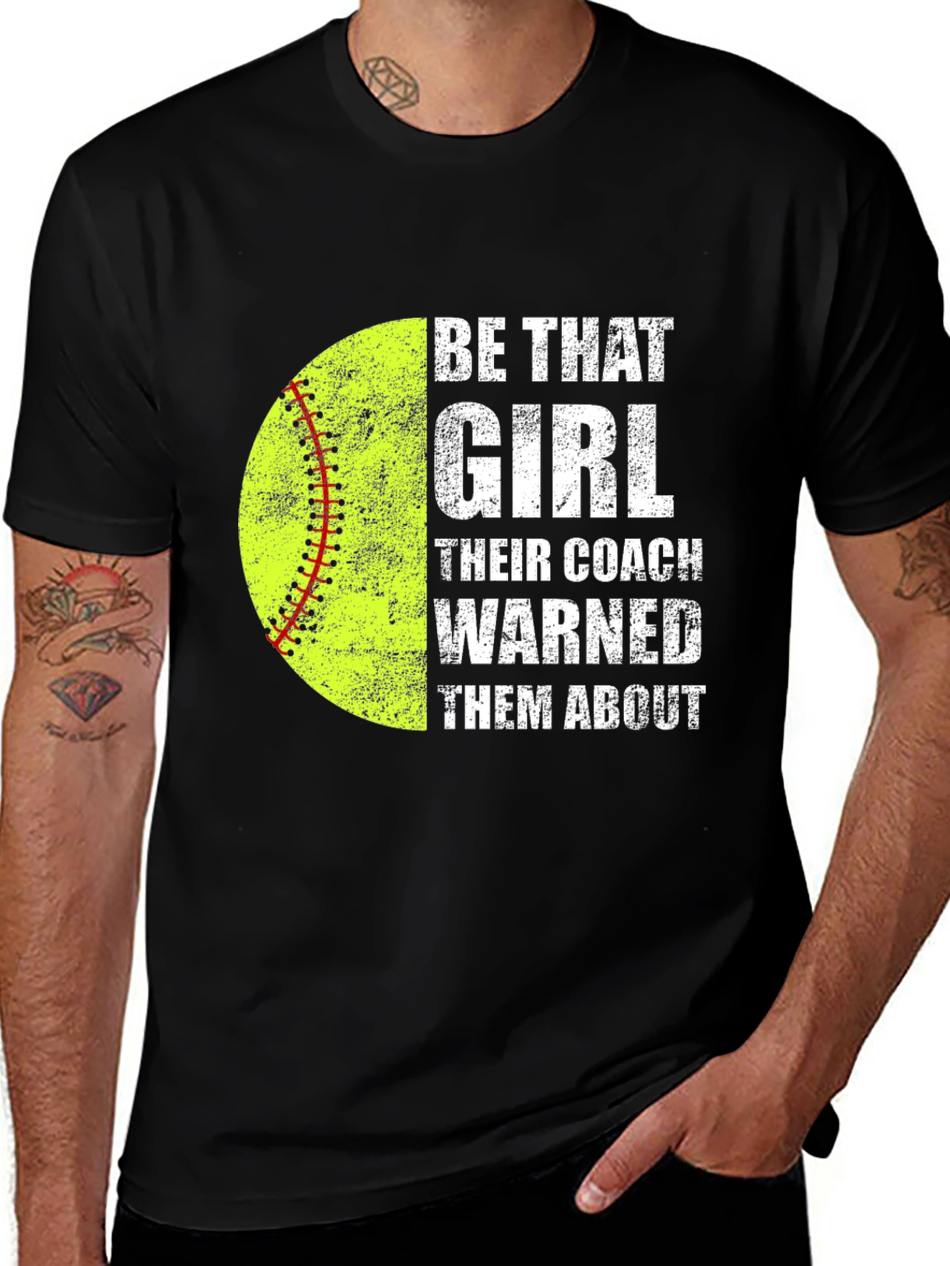 Variant 23 of Be That Girl Softball Graphic Tee
