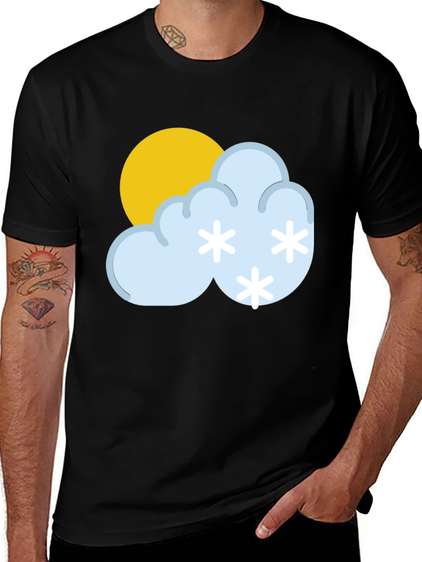 Variant 20 of Snowy Day T-Shirt - Weather Graphic Tee