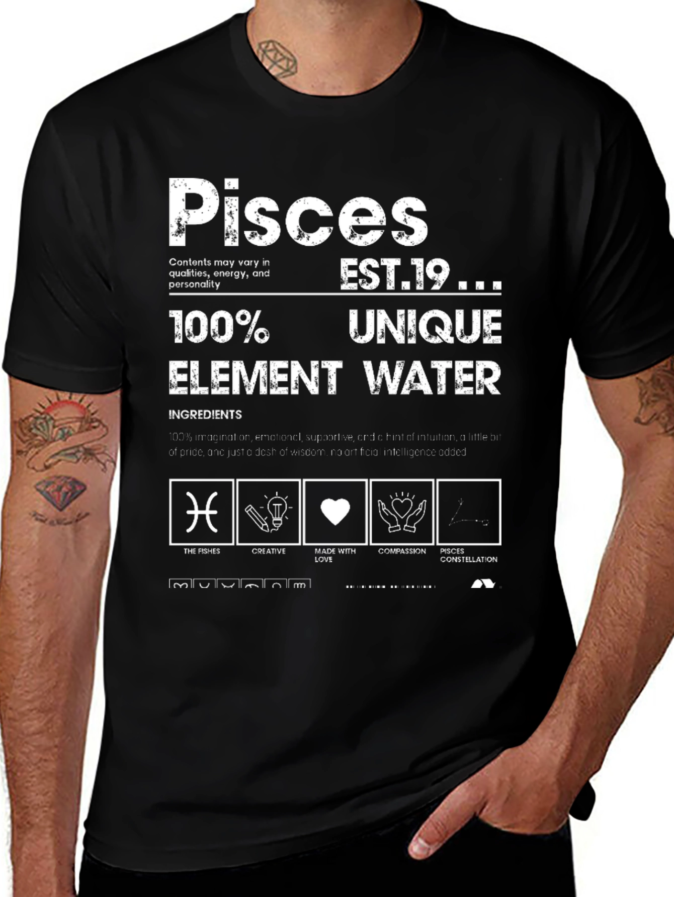 Pisces Zodiac T-Shirt: Unique Element Water