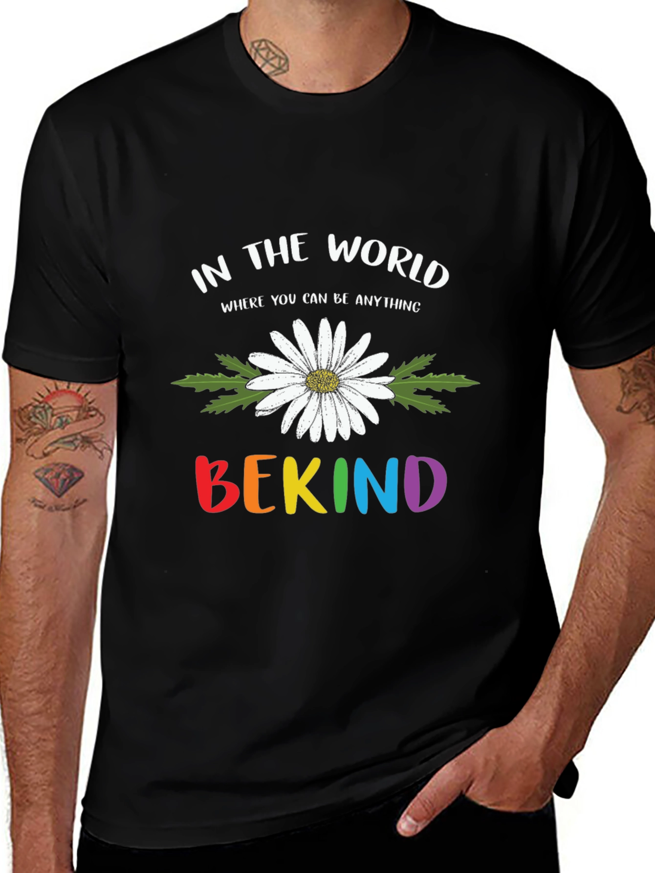 Variant 23 of Be Kind Daisy Graphic Tee - Soft Cotton Blend