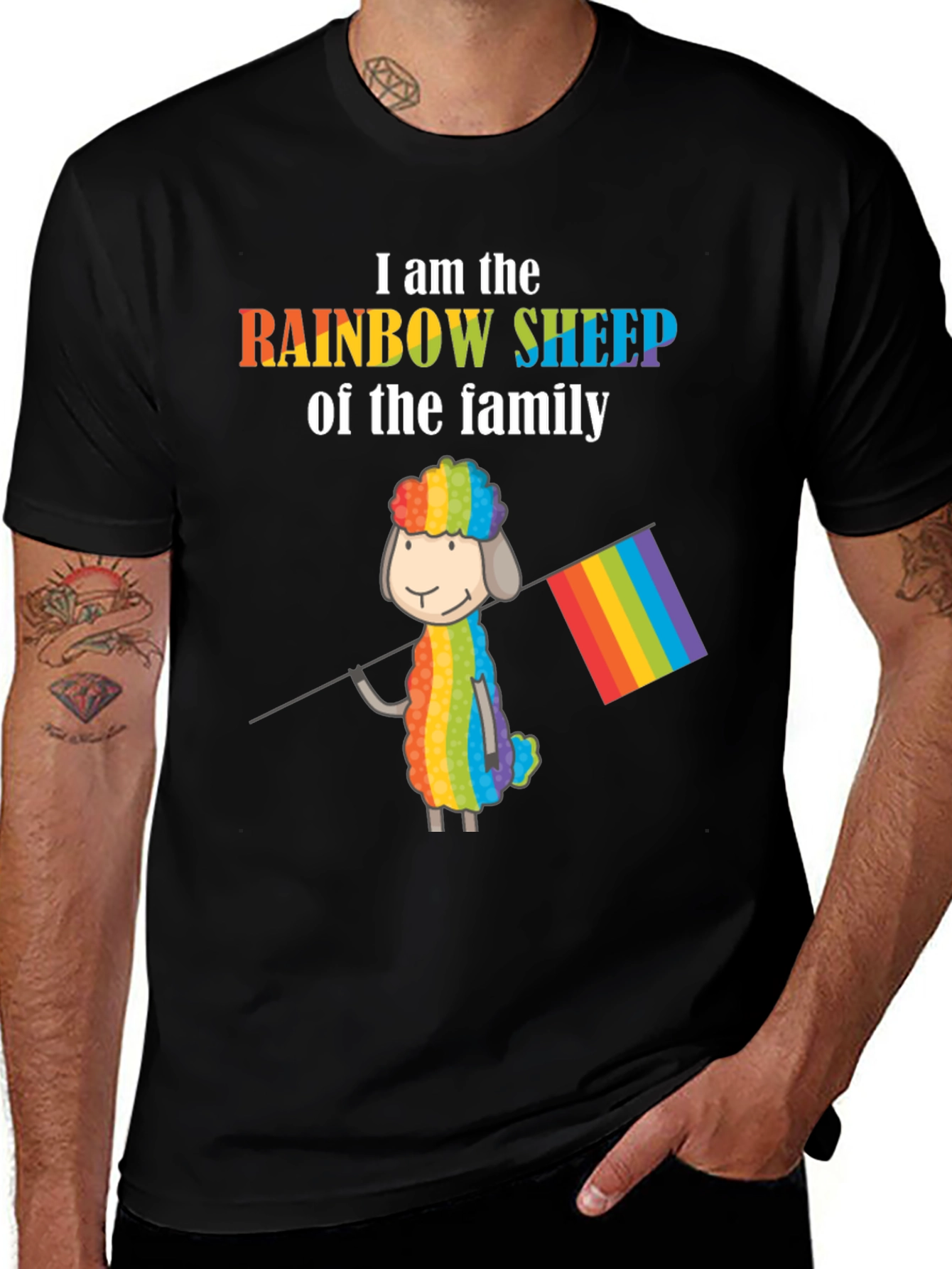 Variant 23 of Rainbow Sheep LGBTQ Pride T-Shirt