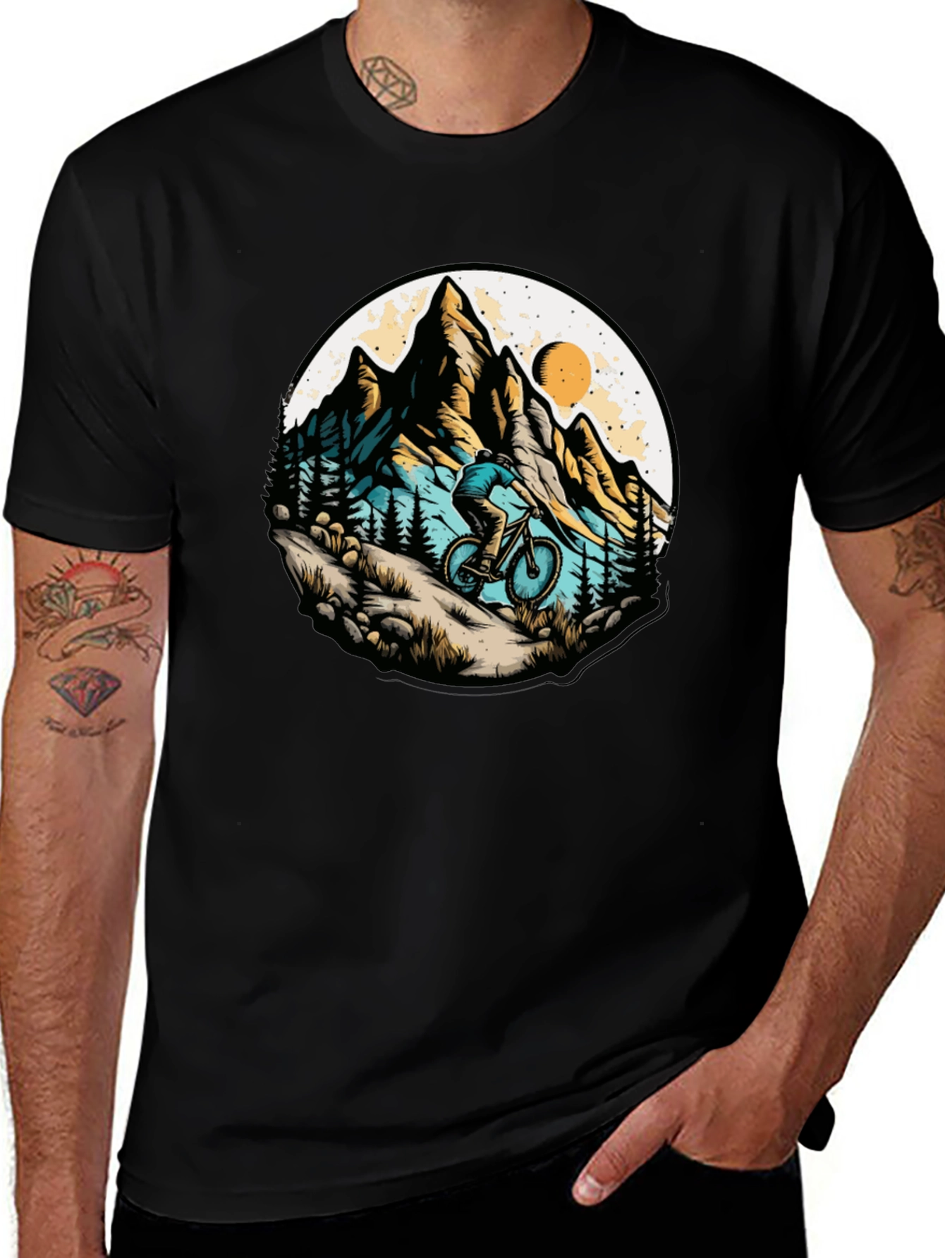 Variant 12 of Mountain Biker Graphic Tee - Adventure Style