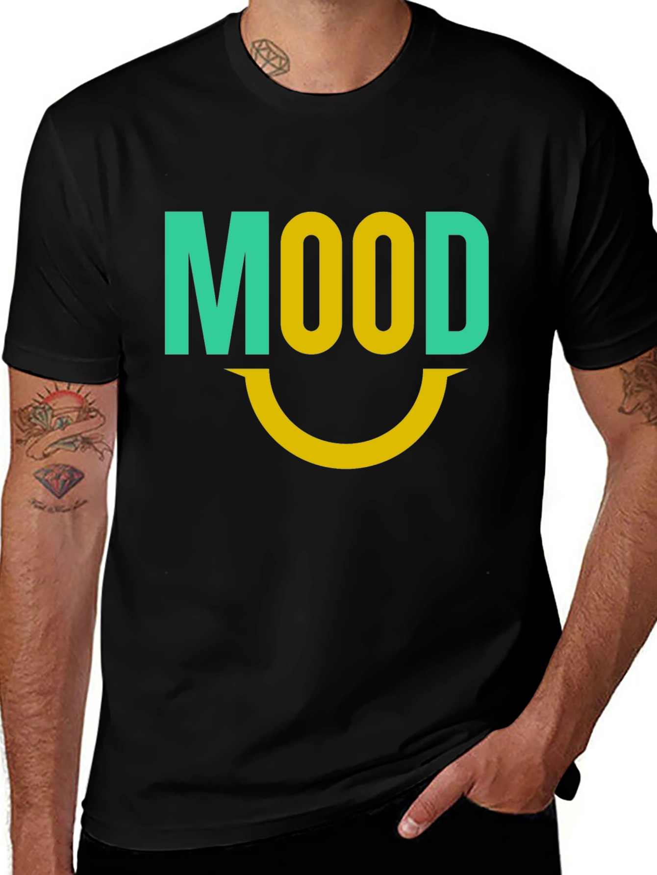 Variant 26 of Mood Graphic Tee -  Casual Black T-Shirt