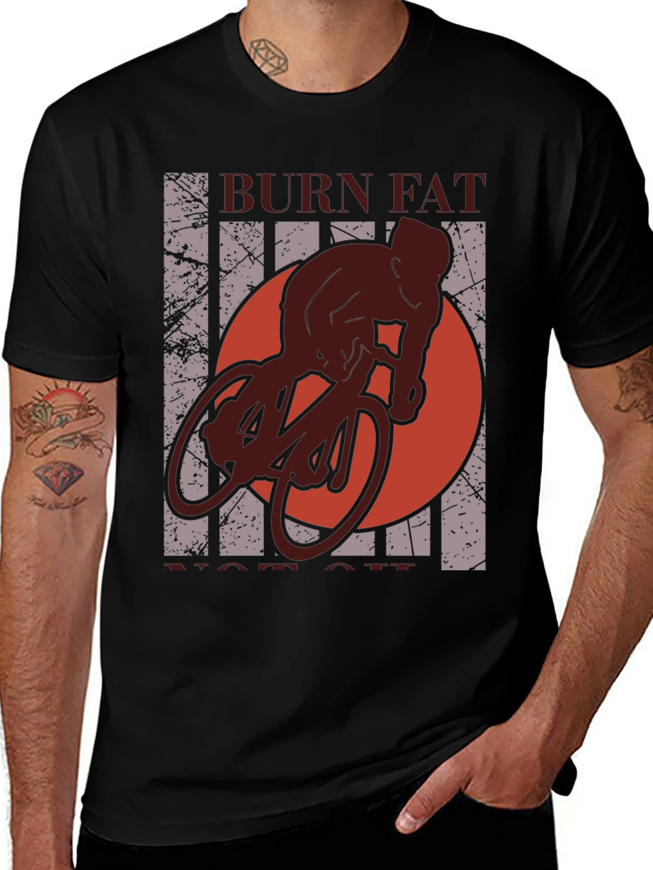 Variant 14 of Burn Fat, Not Oil Cycling T-Shirt