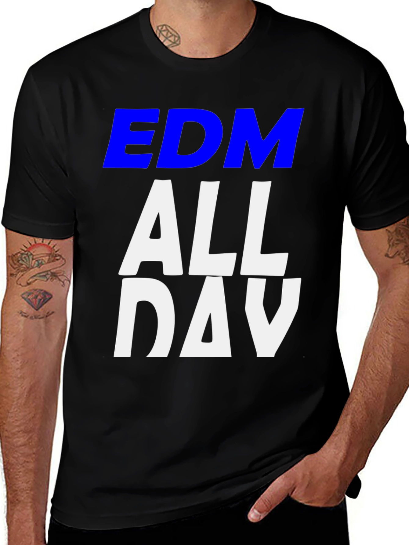 EDM All Day Black T-Shirt - Music Festival Rave Tee