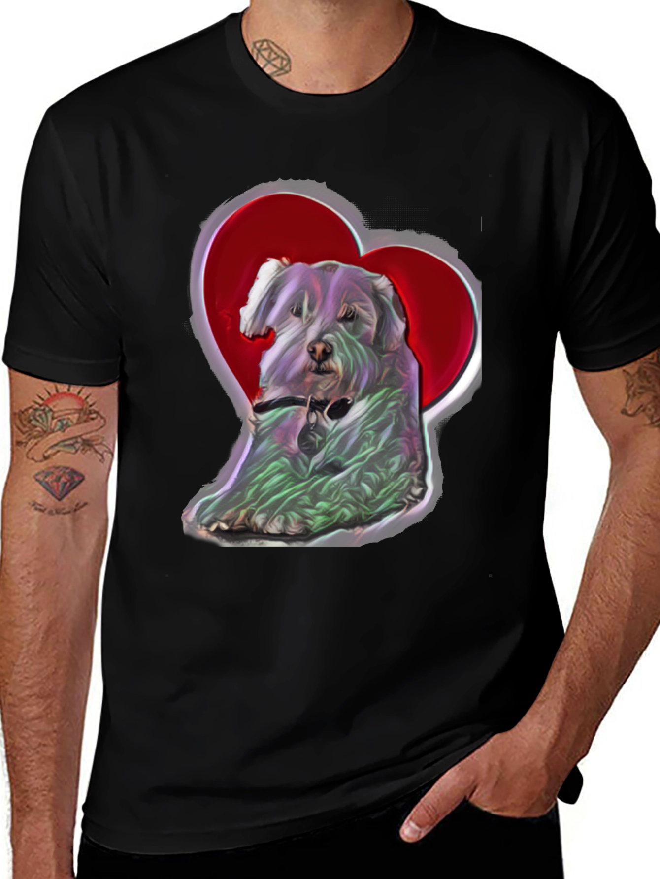 Variant 9 of Dog Heart Graphic Tee - Stylish Comfort