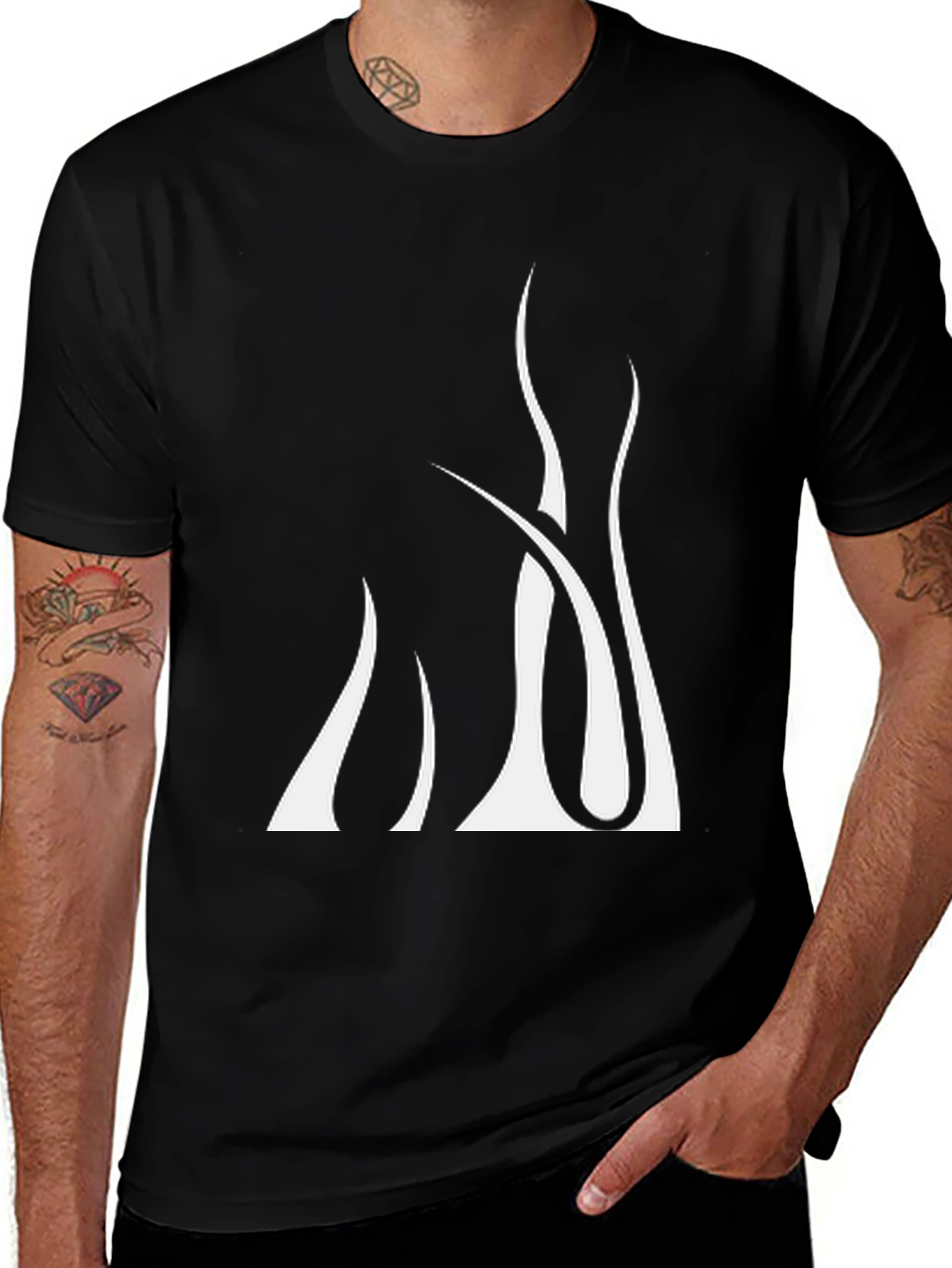 Variant 7 of Flame Graphic Black T-Shirt - Cool Casual Tee