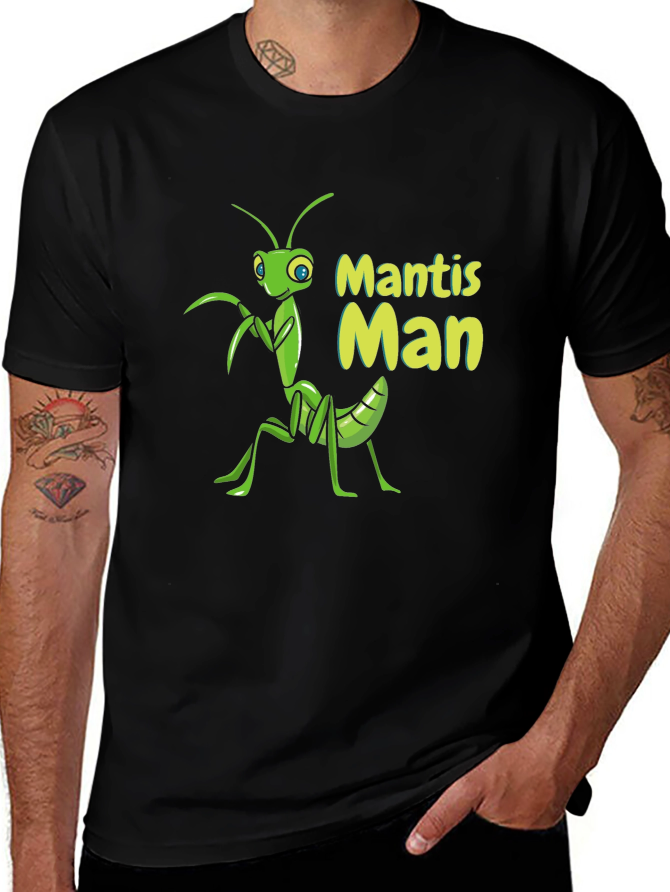 Mantis Man Graphic Tee - Cool Insect Design
