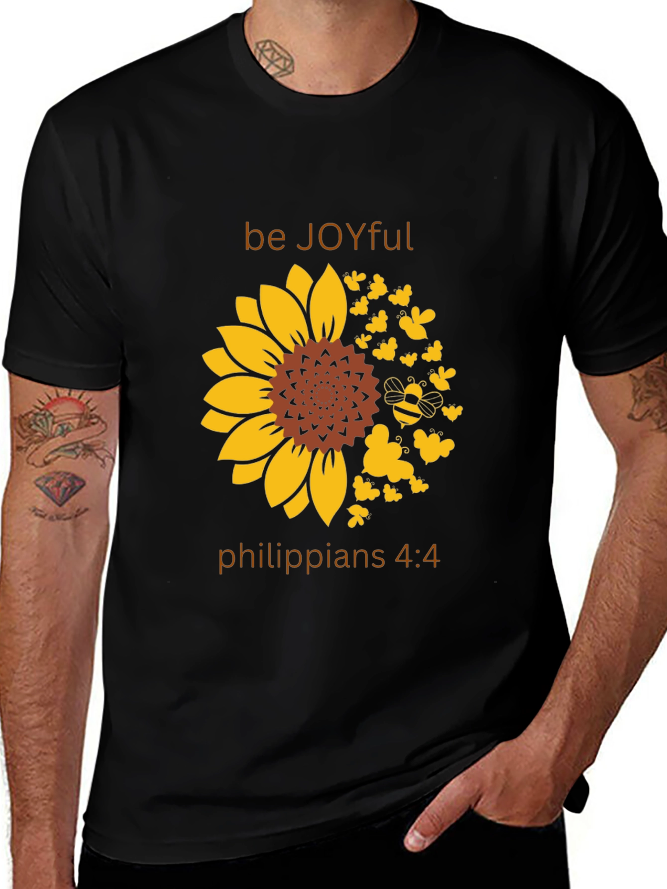 Variant 4 of Be Joyful Sunflower Graphic T-Shirt