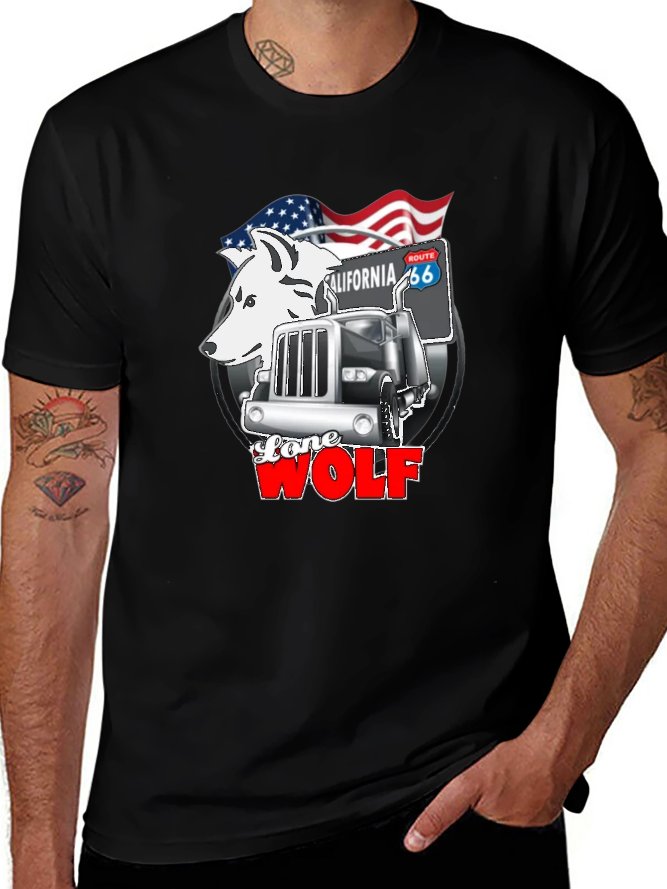 Variant 28 of Lone Wolf Trucker Graphic Tee