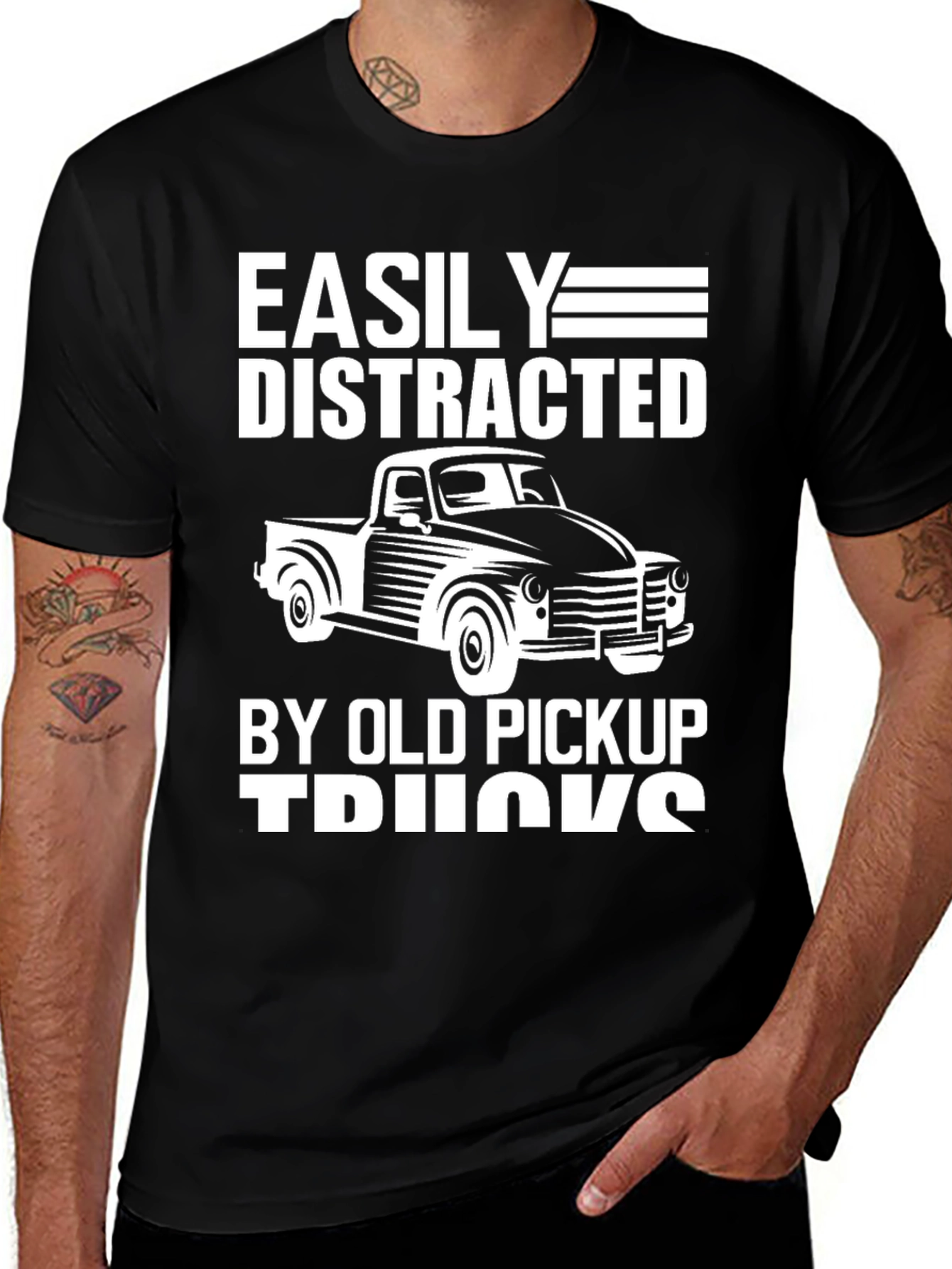 Variant 7 of Easily Distracted By Old Pickup Trucks T-Shirt