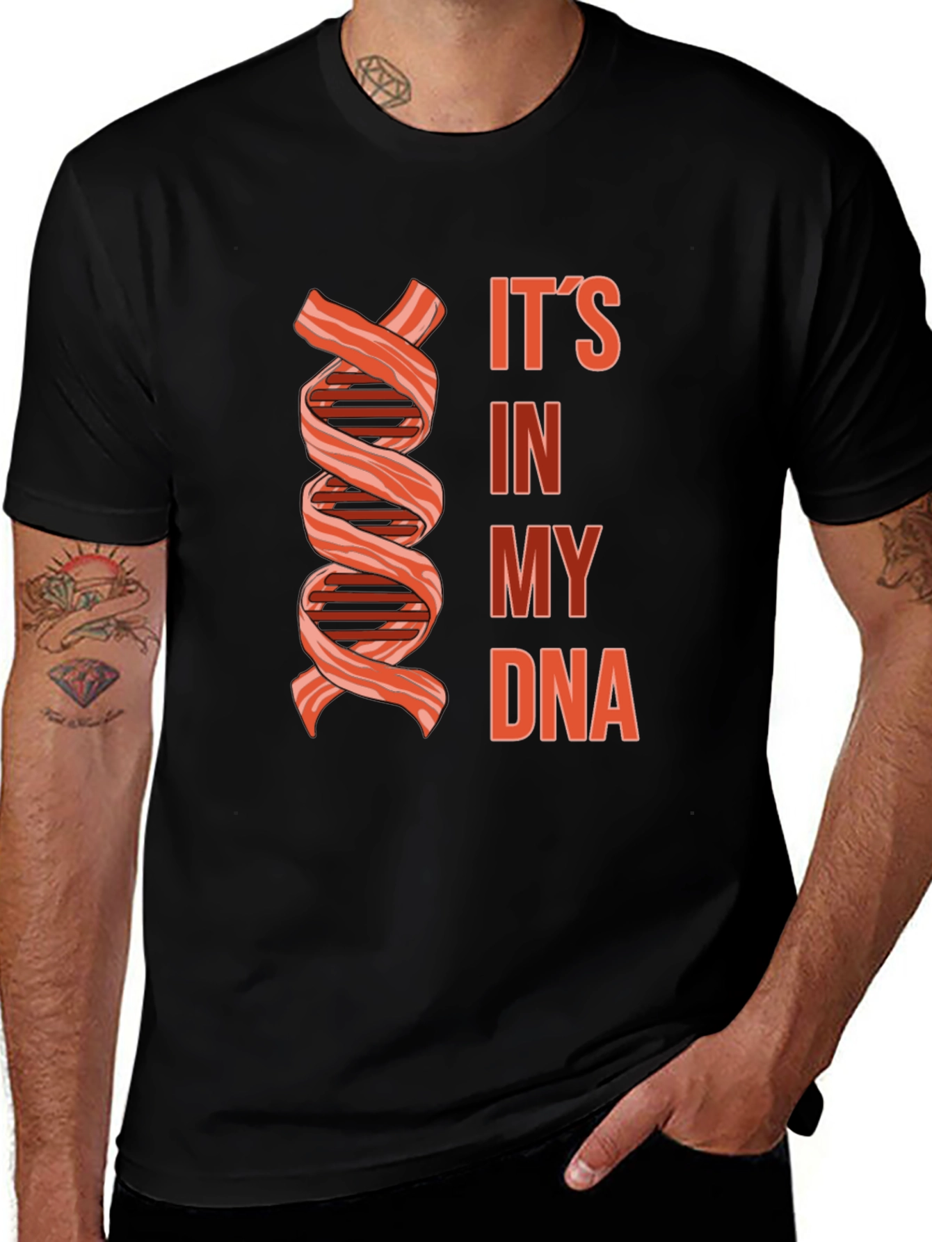 Variant 20 of Bacon DNA T-Shirt - Funny Foodie Graphic Tee