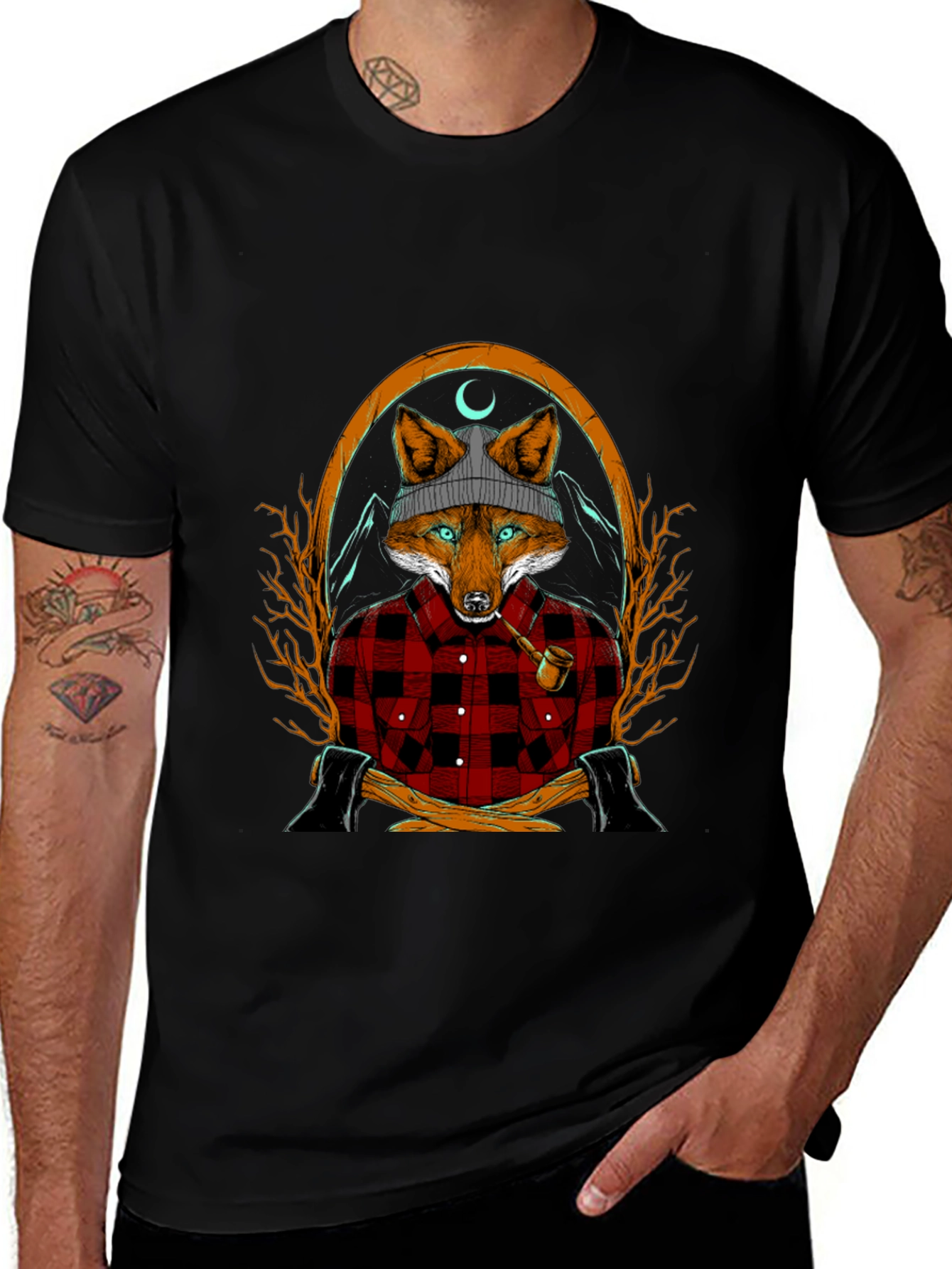 Variant 12 of Lumberjack Fox Graphic T-Shirt