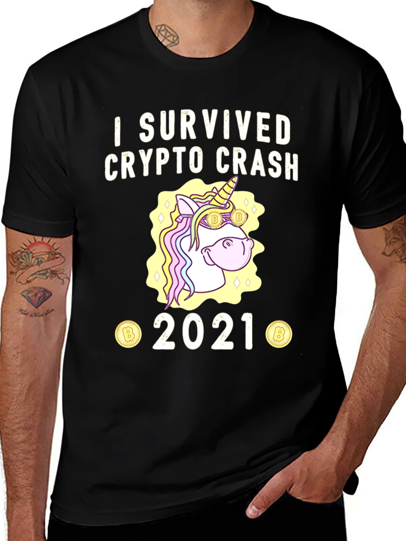 Variant 8 of I Survived Crypto Crash 2021 T-Shirt
