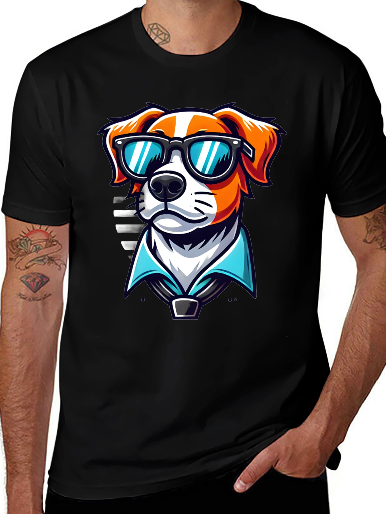 Variant 19 of Cool Dog T-Shirt - Cartoon Pup with Sunglasses
