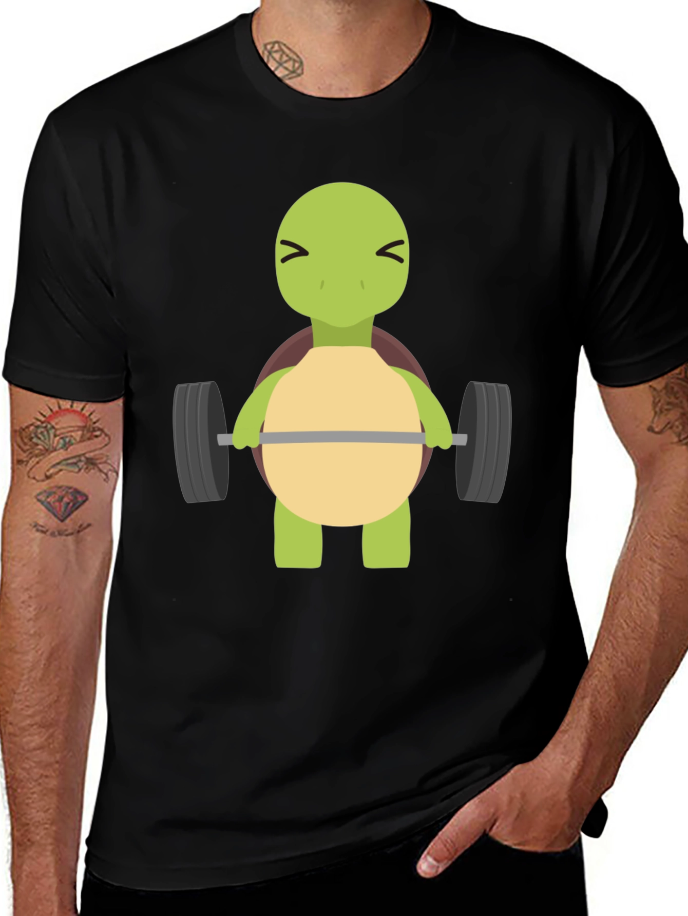 Variant 22 of Turtle Lifting Weights T-Shirt - Funny Gym Tee