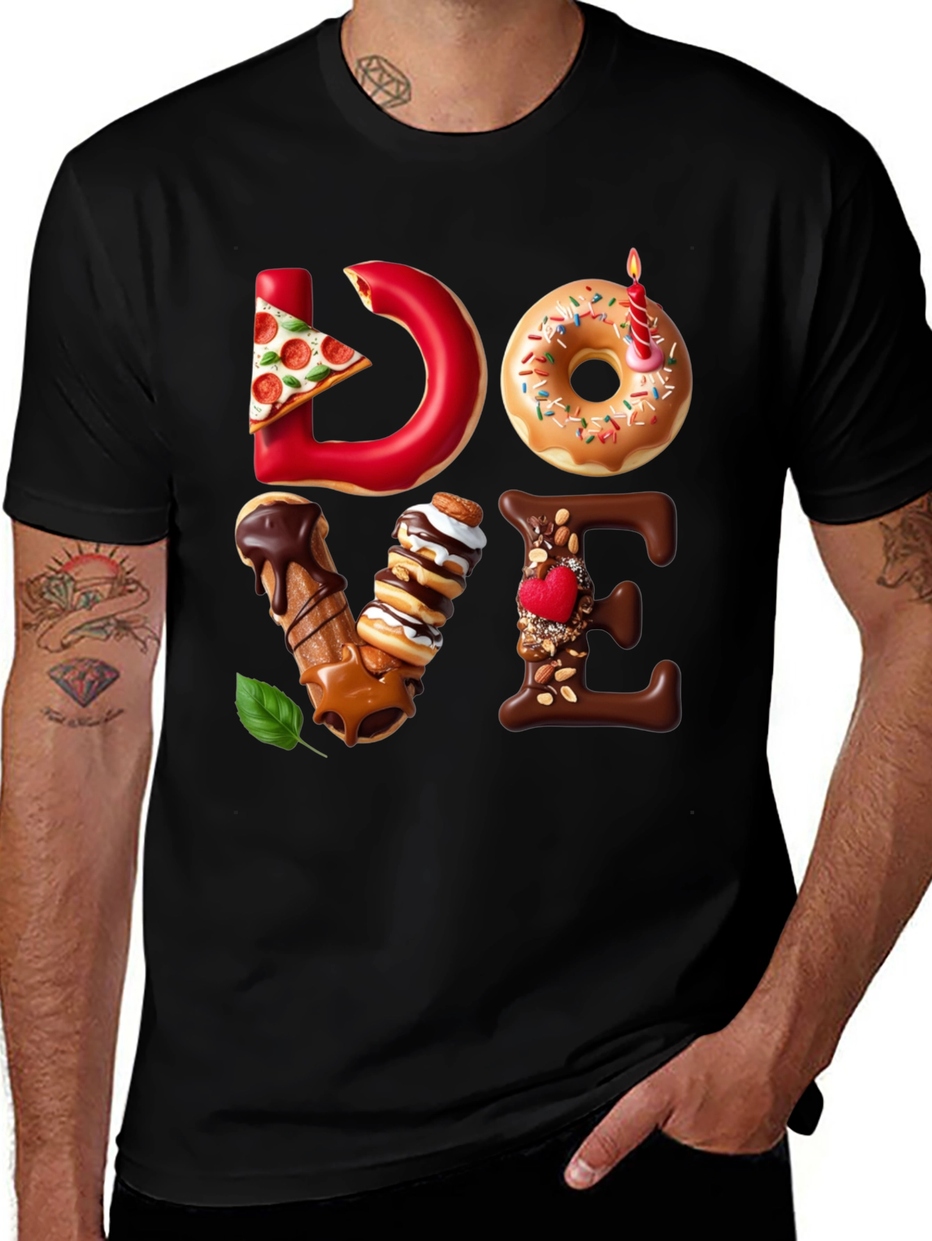 Variant 20 of LOVE Food Graphic T-Shirt, Unique Novelty Tee