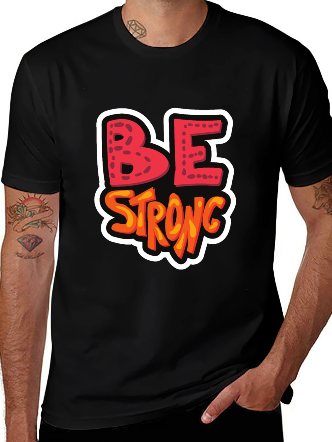 Variant 29 of Be Strong Graphic Tee - Black