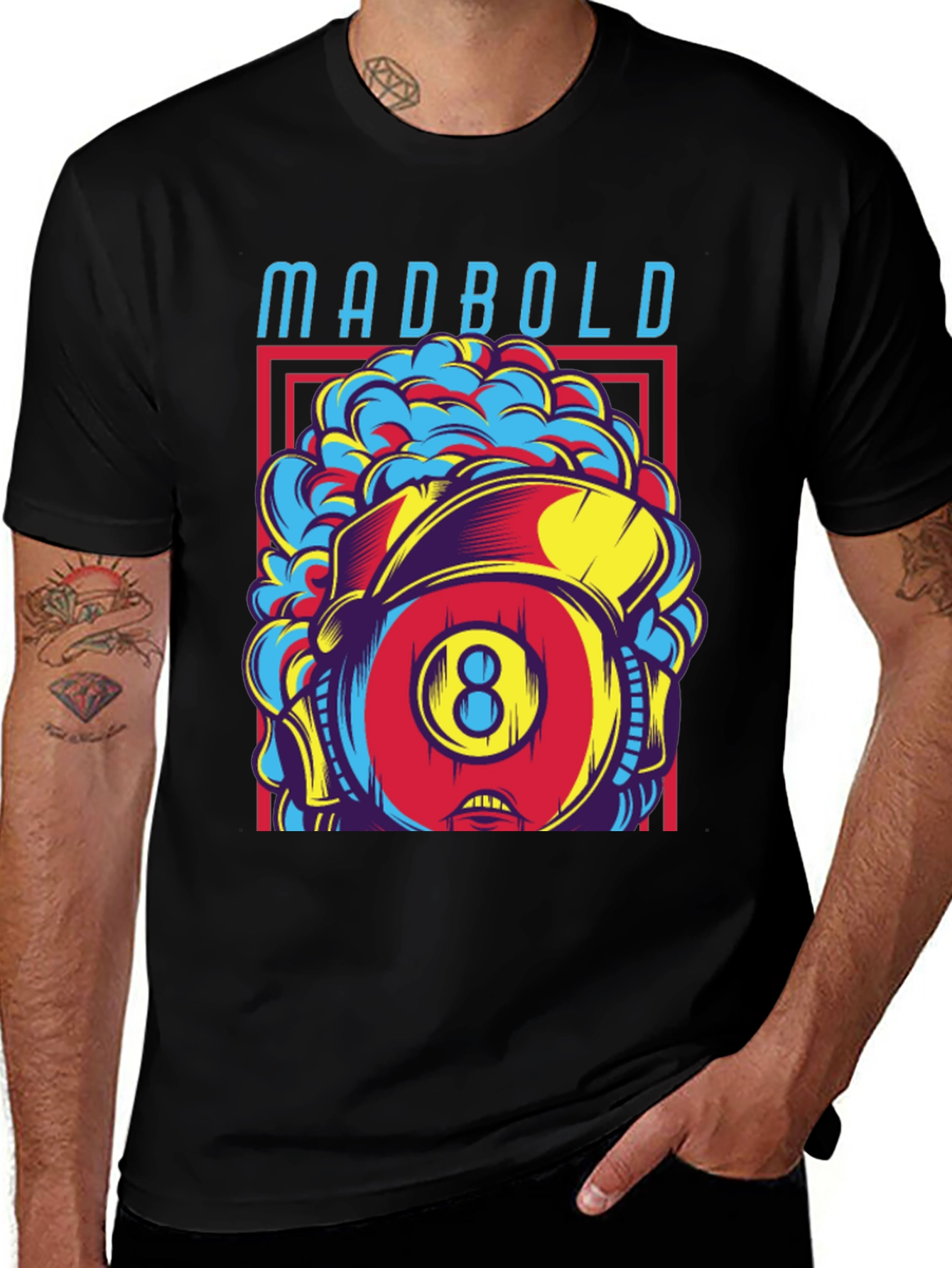 Variant 23 of Madbold Eight Ball Graphic Tee - Retro Style