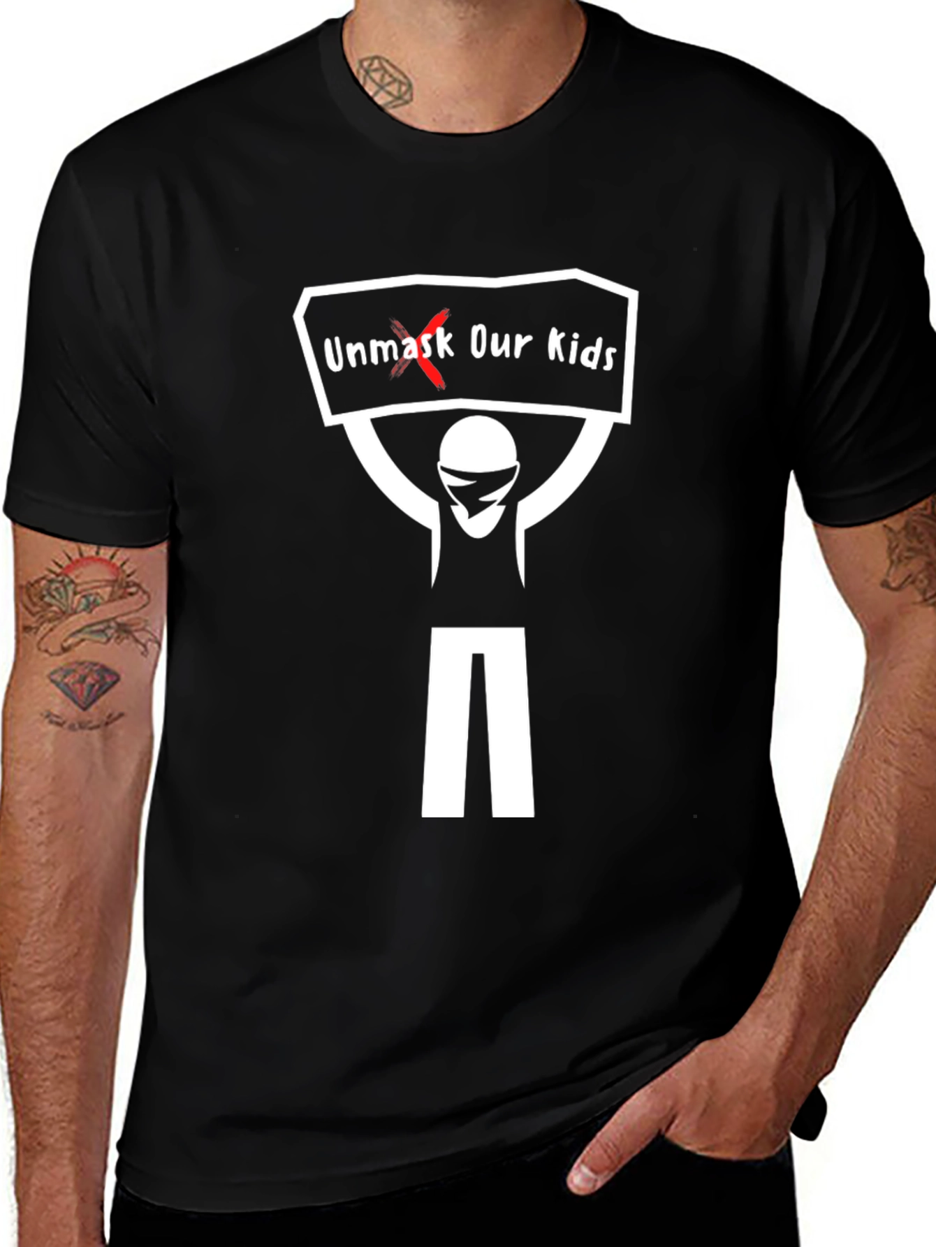 Variant 26 of Unmask Our Kids Graphic Tee - Black