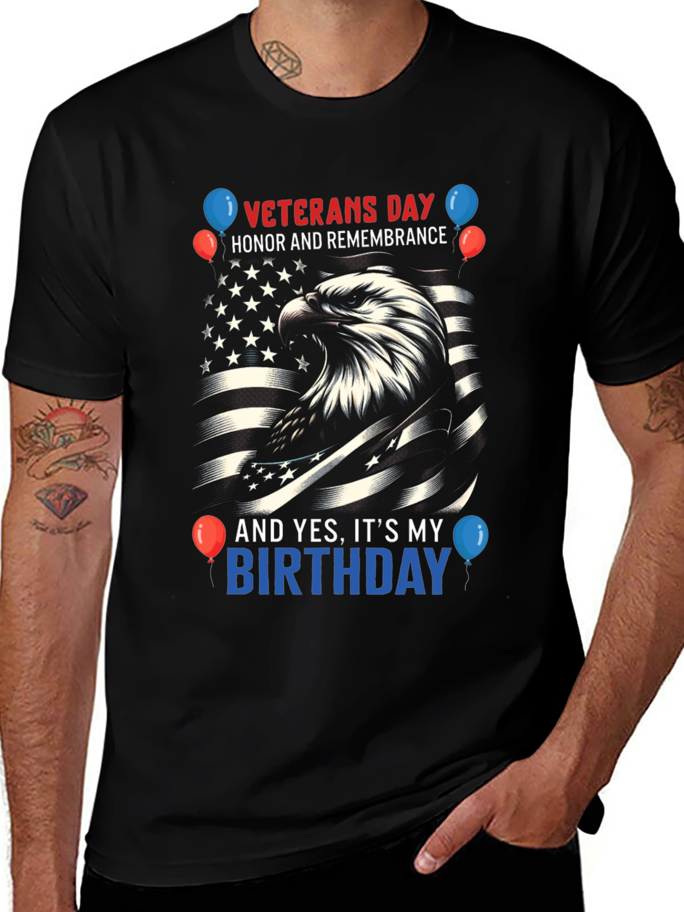 Variant 14 of Veterans Day Birthday Eagle T-Shirt