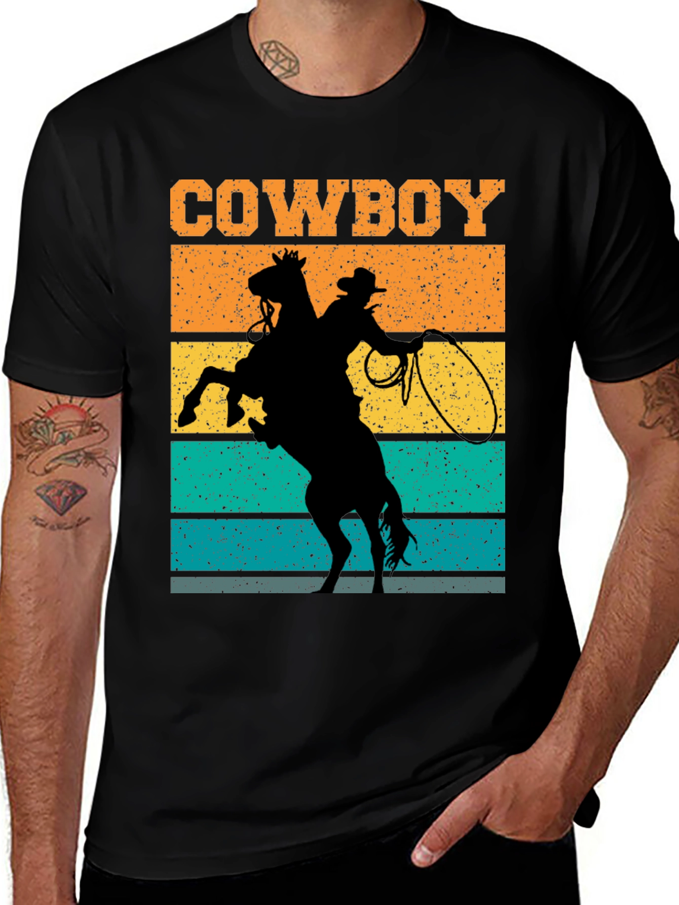 Variant 14 of Vintage Cowboy Silhouette T-Shirt