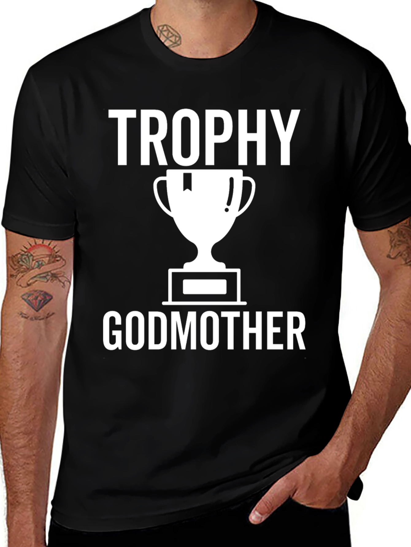 Variant 9 of Trophy Godmother T-Shirt - Black Cotton Tee