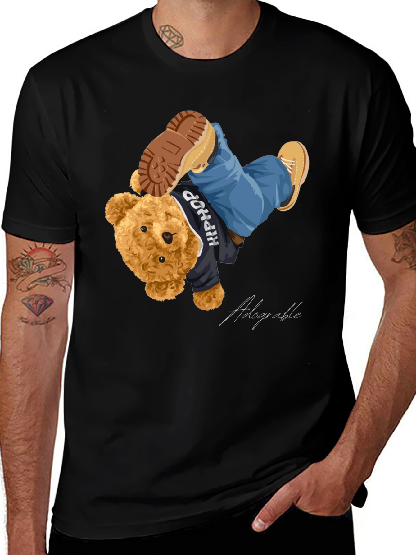 Variant 8 of Hip Hop Teddy Bear Graphic Tee - Adorable Style