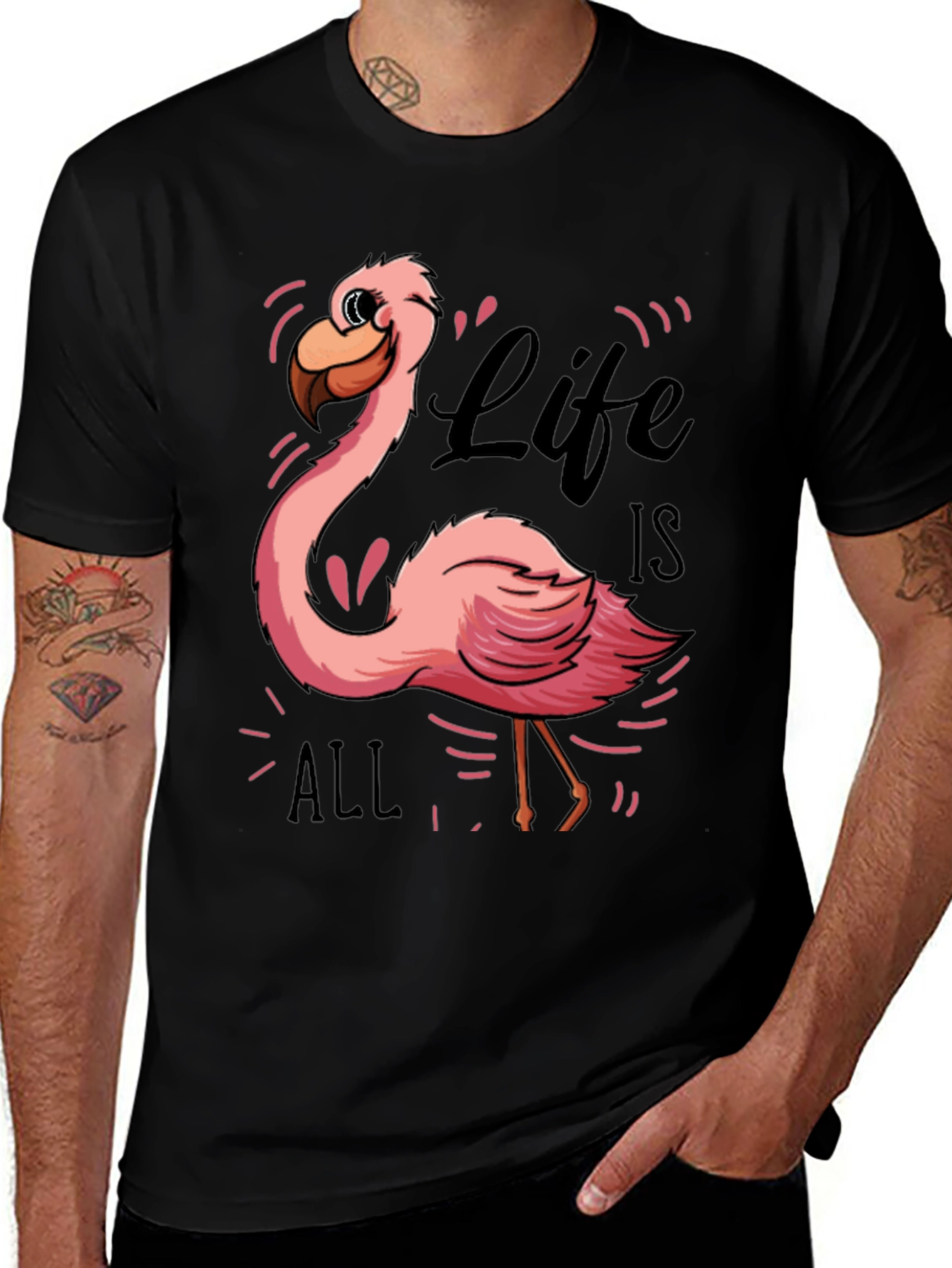 Variant 18 of Life is All Flamingo Graphic Tee