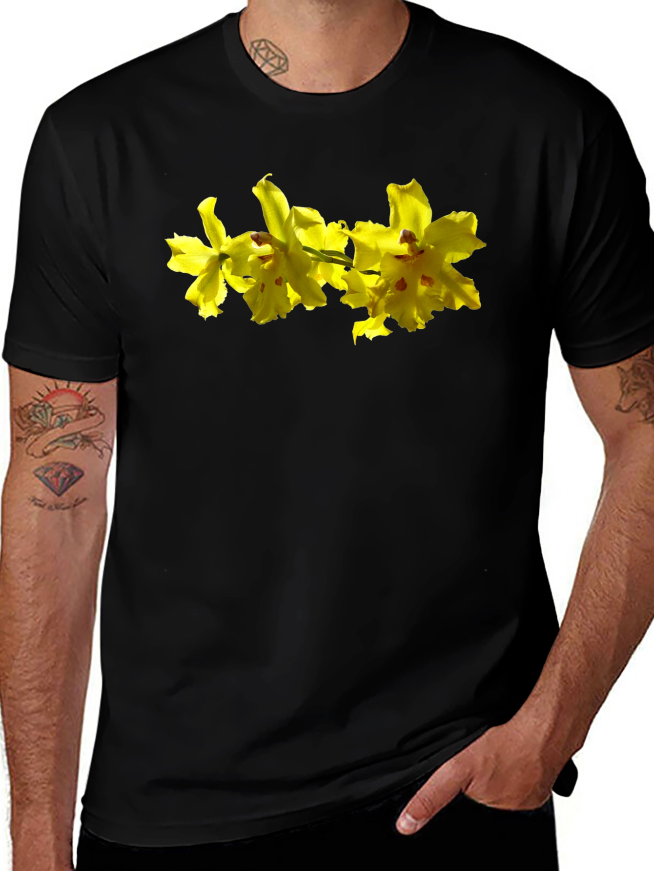 Variant 30 of Yellow Orchid Flower Graphic T-Shirt