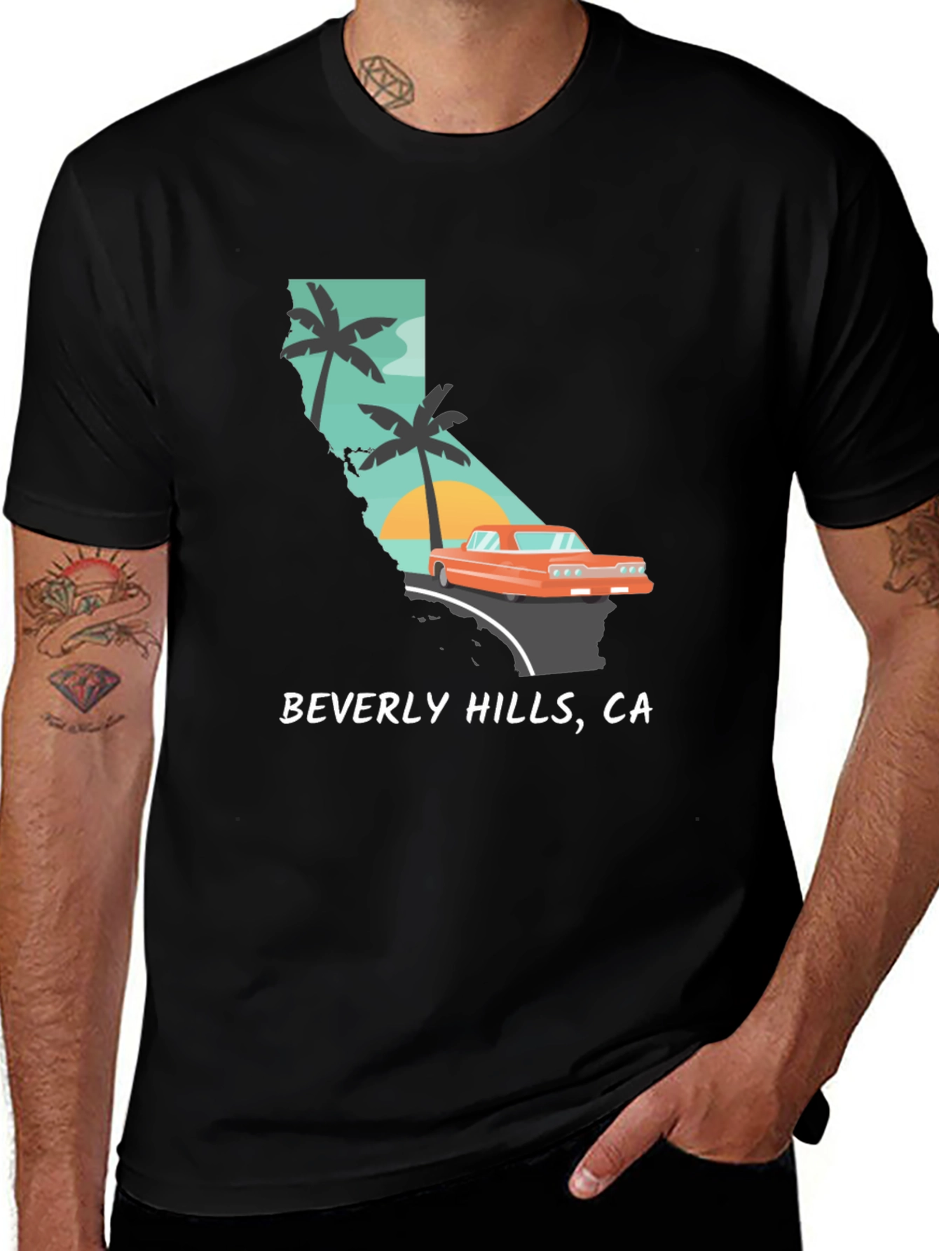 Variant 9 of Beverly Hills CA Graphic Tee - Retro California T-Shirt