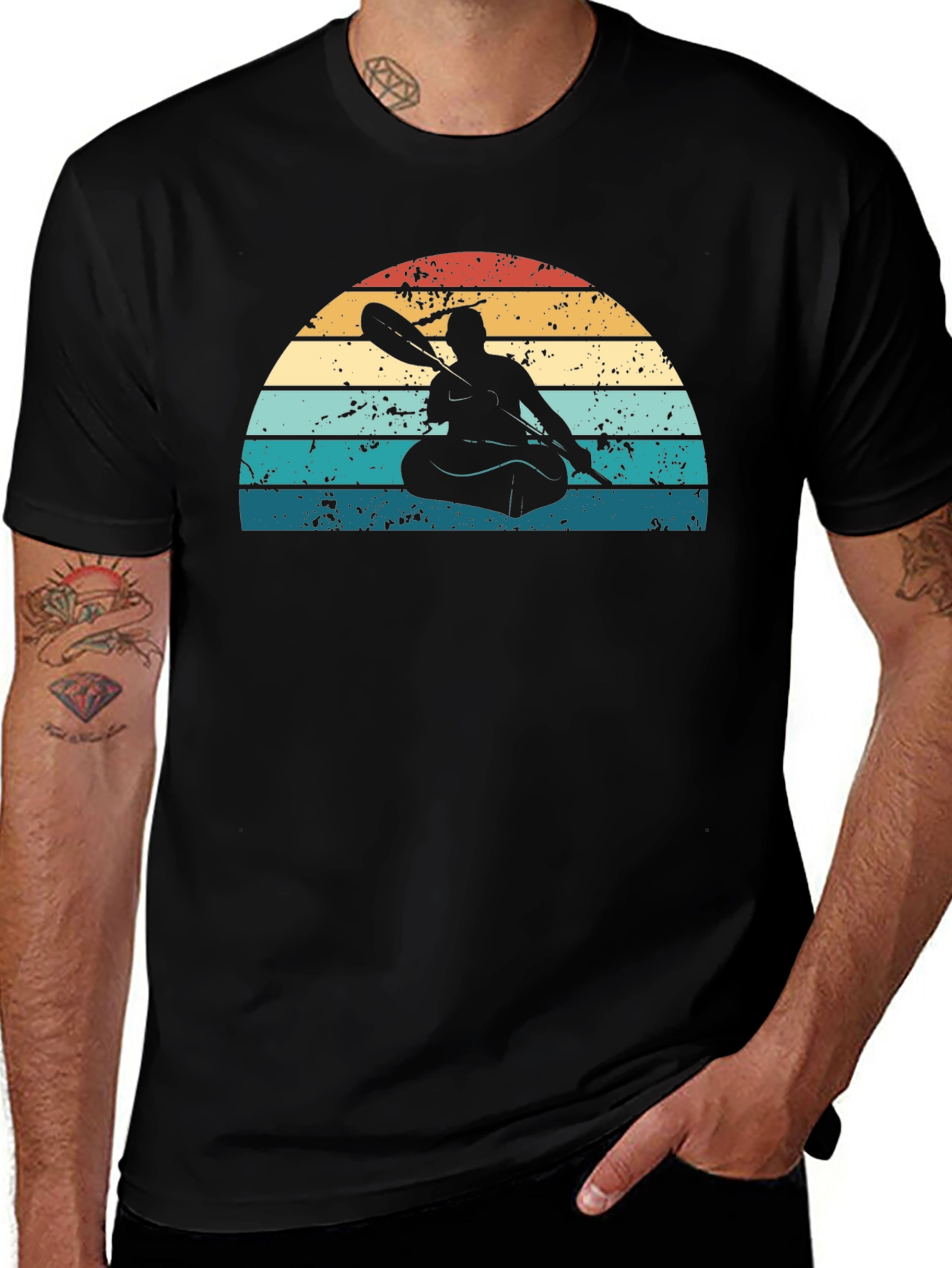 Variant 14 of Retro Kayak Silhouette T-Shirt