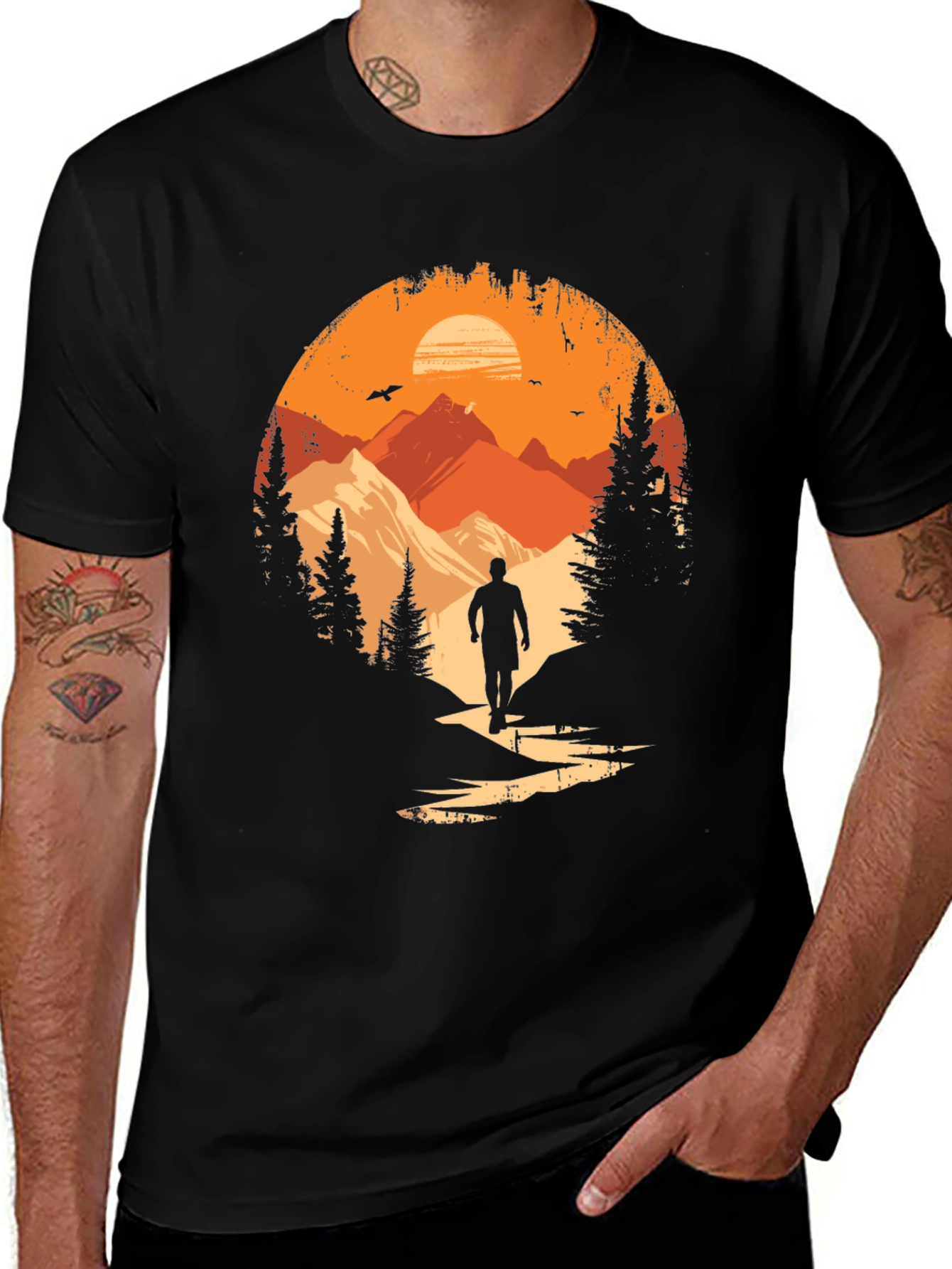Black Nature Explorer Black Graphic Tee main image