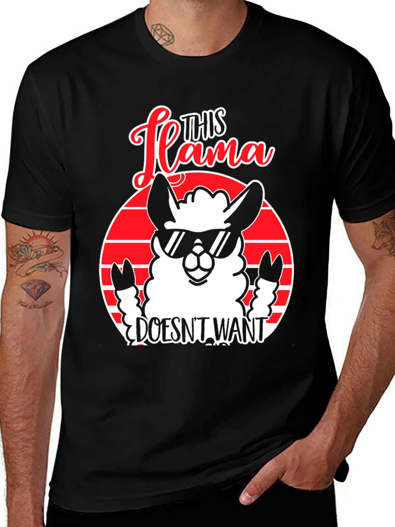 Variant 19 of This Llama Doesn't Want Your Drama T-Shirt