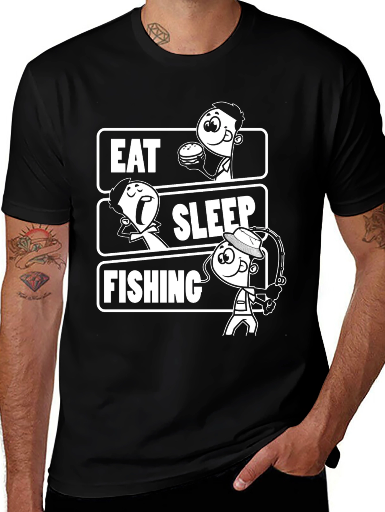Variant 26 of Eat Sleep Fishing Graphic T-Shirt - Novelty Tee